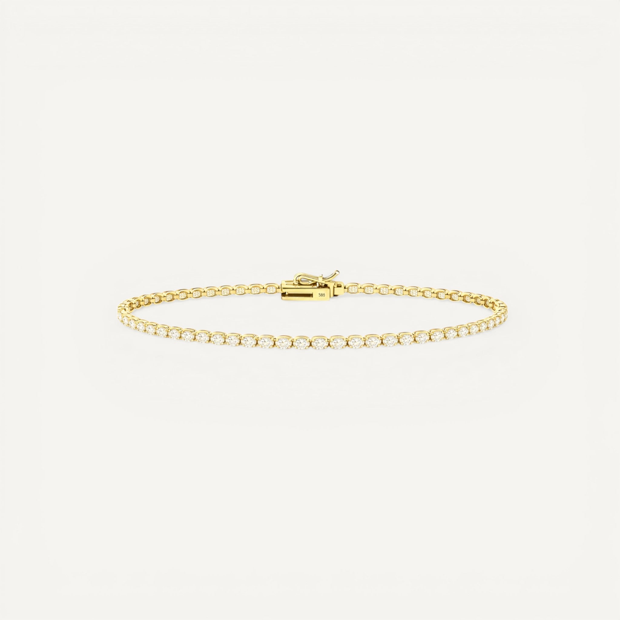 14K Yellow Gold Crownline Tennis Bracelet - Classic size with 4-4.5 ct tw diamonds in crown-inspired setting