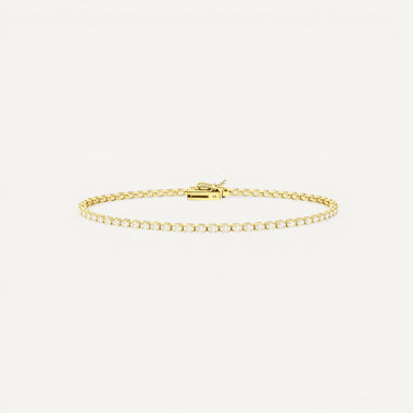 14K Yellow Gold Crownline Tennis Bracelet - Classic (4-4.5 ct tw)