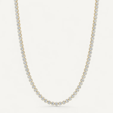 14K Yellow Gold Crownline Tennis Necklace - Bold (15 ct tw)
