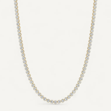 14K Yellow Gold Crownline Tennis Necklace - Classic (9-10 ct tw)