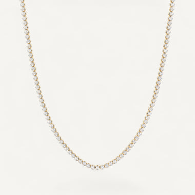 14K Yellow Gold Crownline Tennis Necklace - Petite (5-7.5 ct tw)