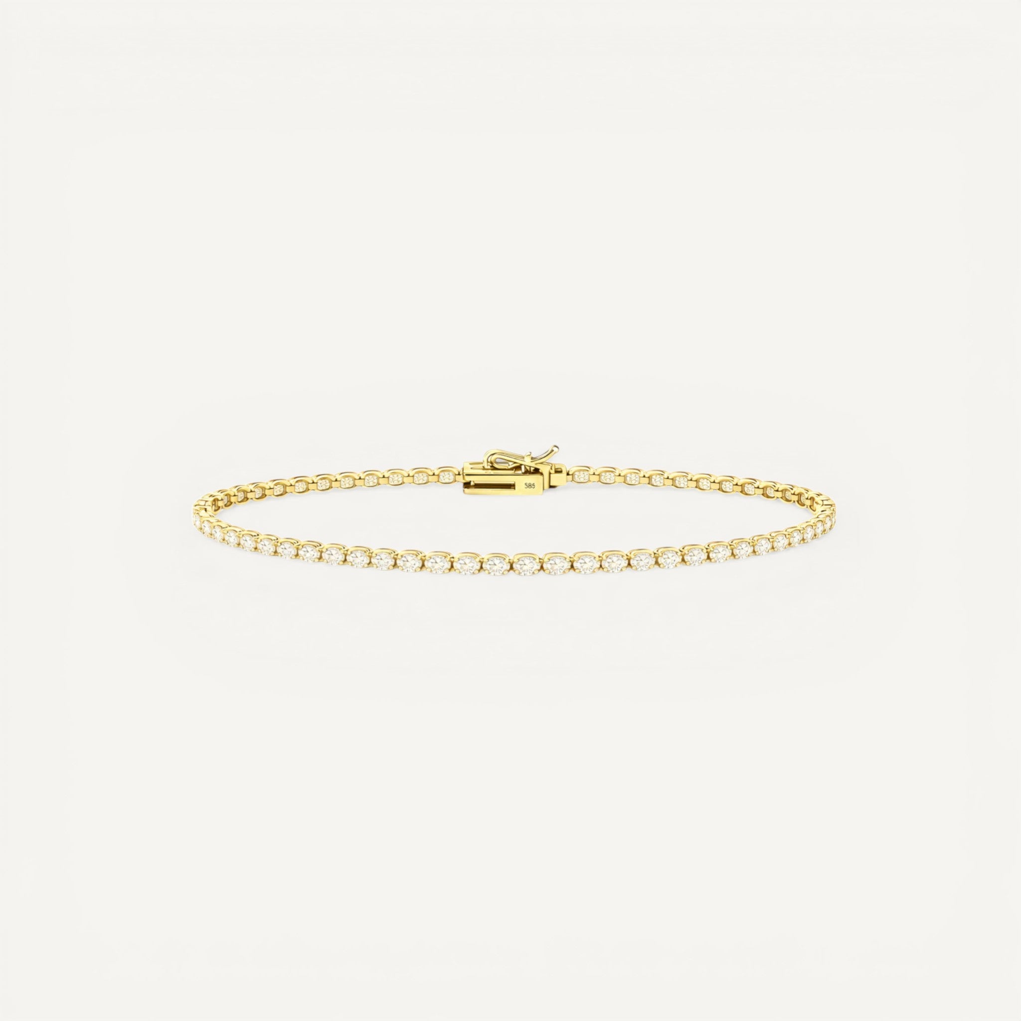 14K Yellow Gold Heritage Prong Tennis Bracelet - Classic size with 5-7 ct tw diamonds in four-prong setting