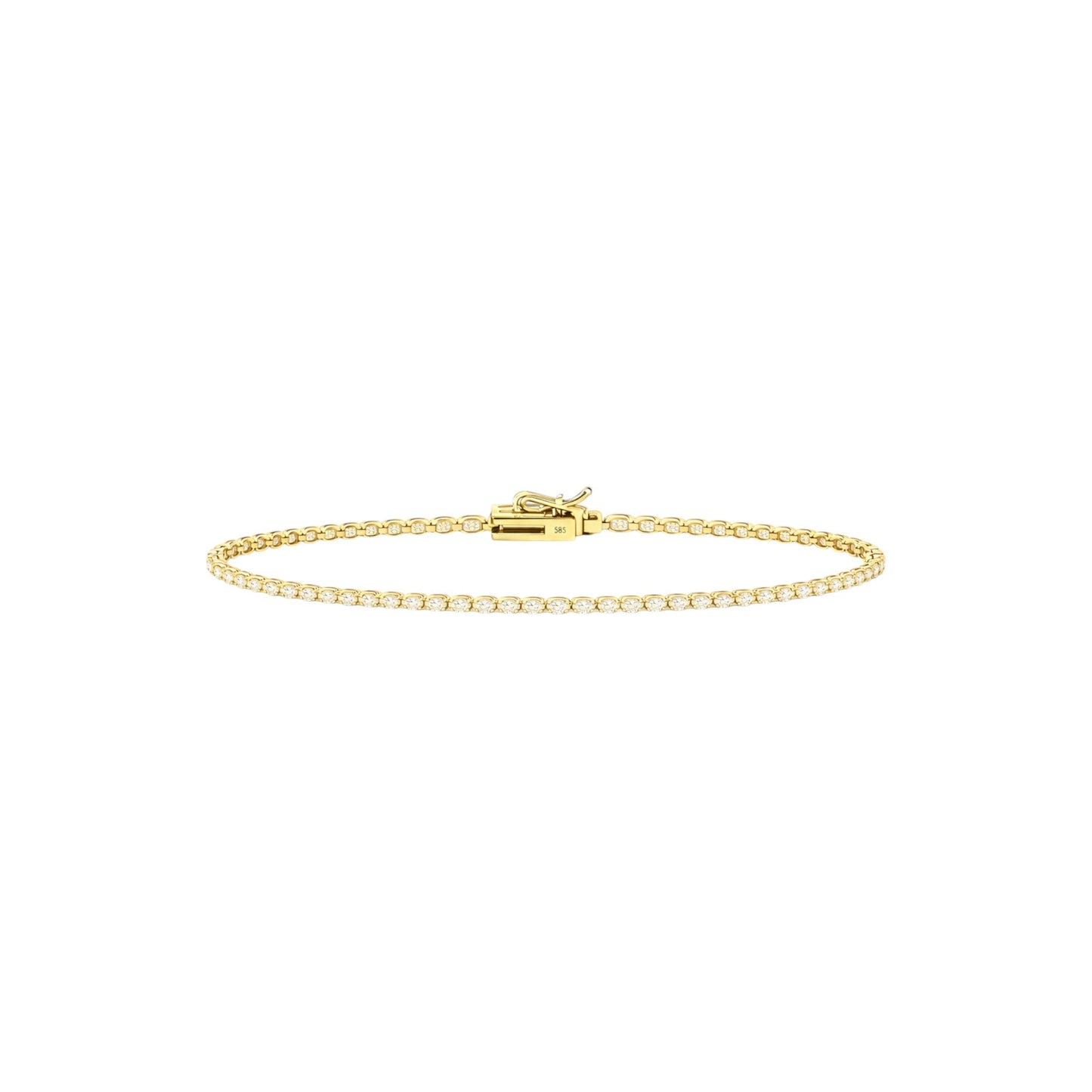 14K Yellow Gold Heritage Prong Tennis Bracelet - Petite size with 2.5-4 ct tw diamonds in four-prong setting