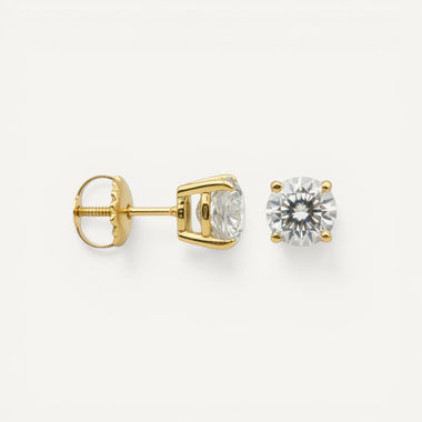 14K Yellow Gold Solitaire Linea Studs - Bold (1.5-2 ct tw)