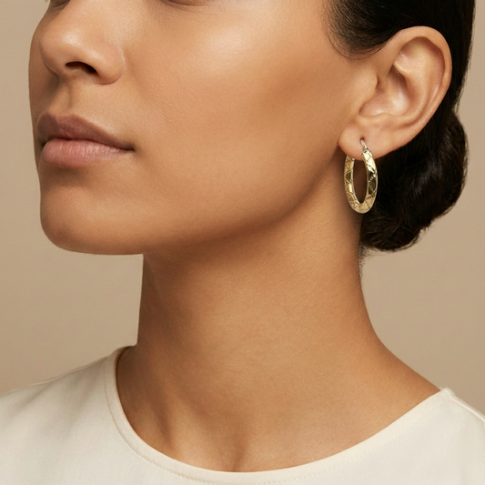 Aelia Aura in 10K Yellow Gold Hoop Earrings
