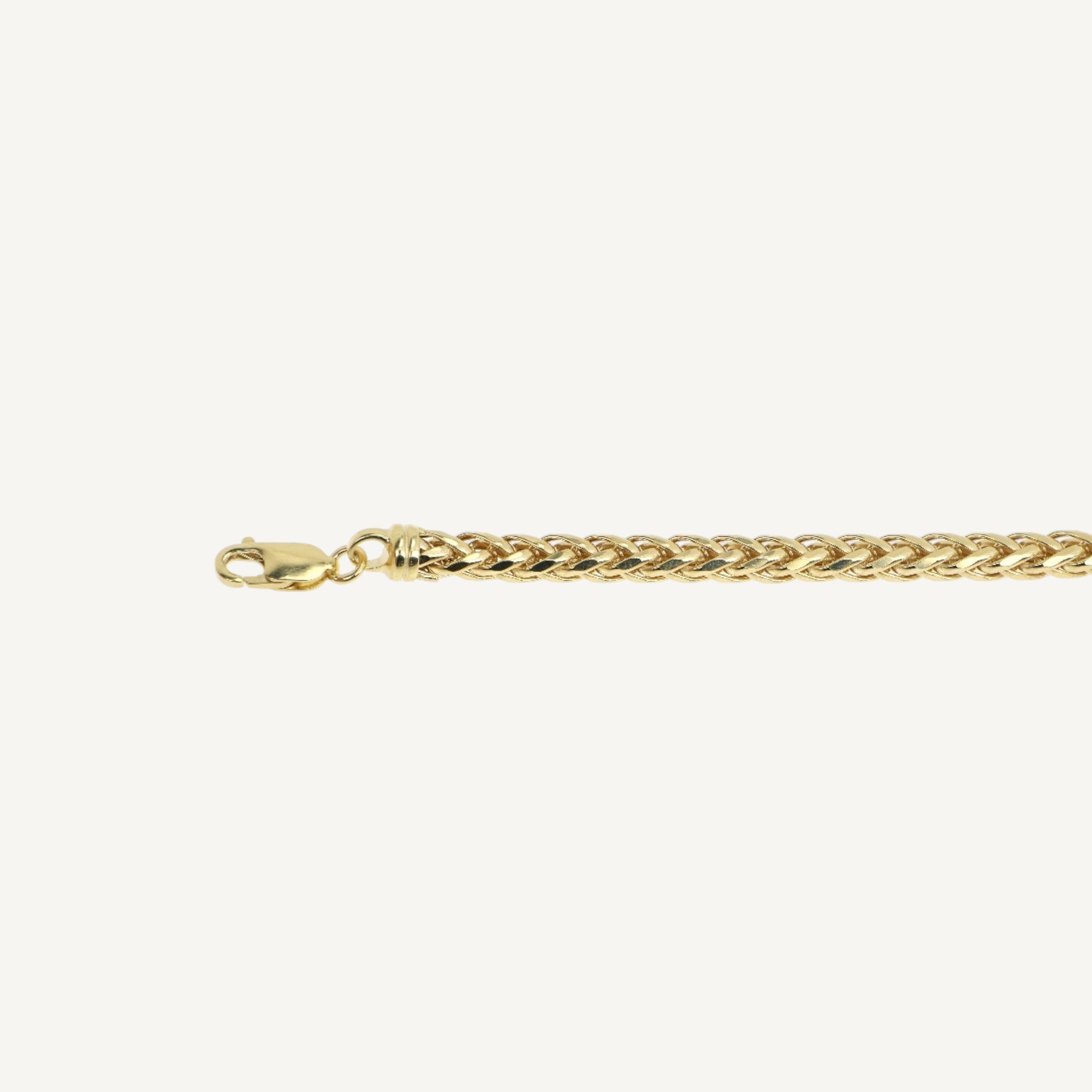 10K Yellow Gold Arbor Graceful Wheat Chain Necklace - clasp detail