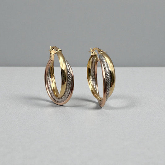 10K Yellow Gold Chroma Coil Hoop Earrings - alternate angle
