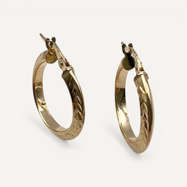 10K Yellow Gold Cosmo Grace Hoop Earrings