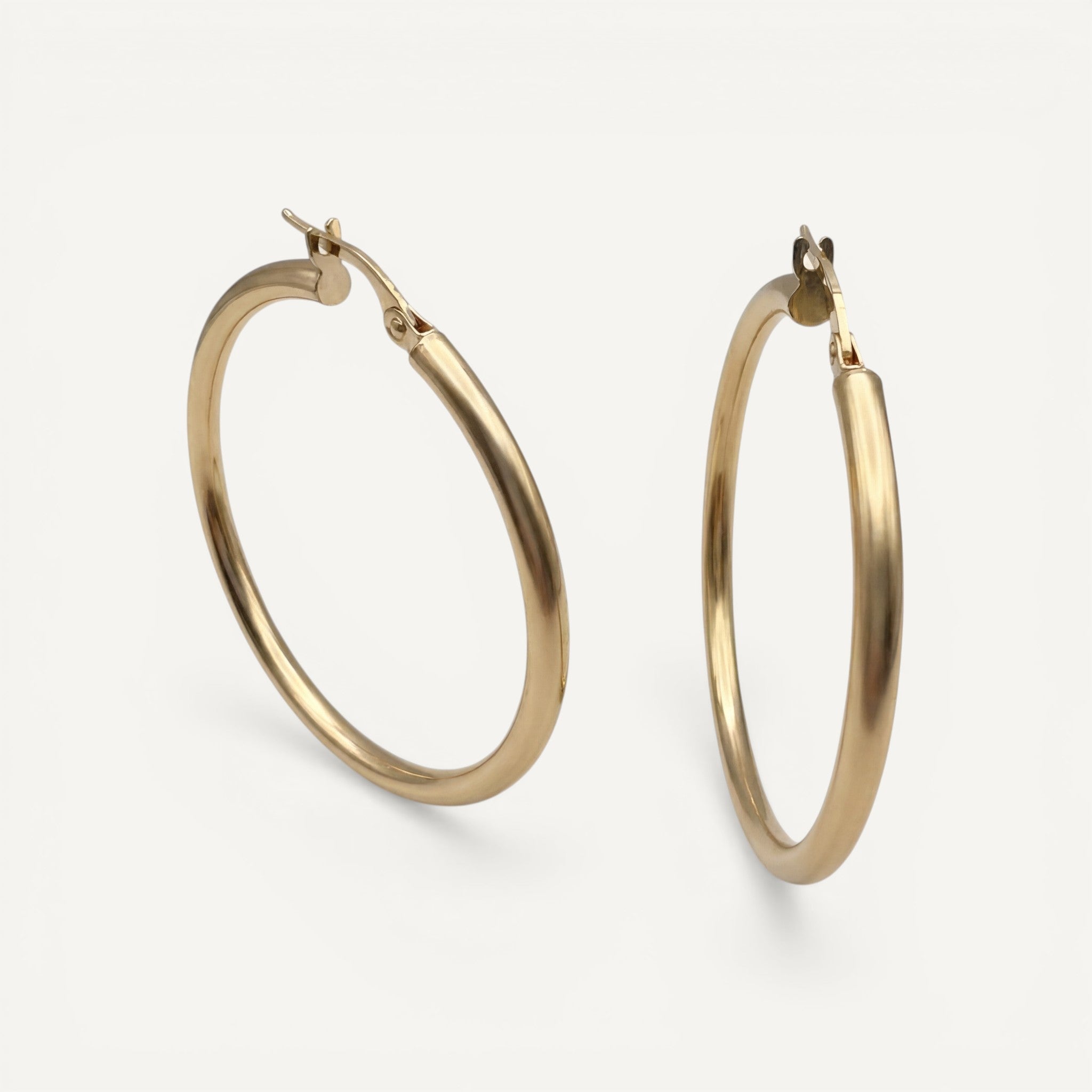 10K Yellow Gold Lumina Radiance Hoop Earrings - 36mm polished hoops