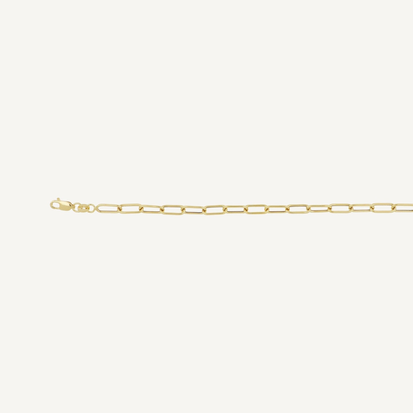 10K Yellow Gold Parallel Balanced Paperclip Chain Necklace - clasp detail