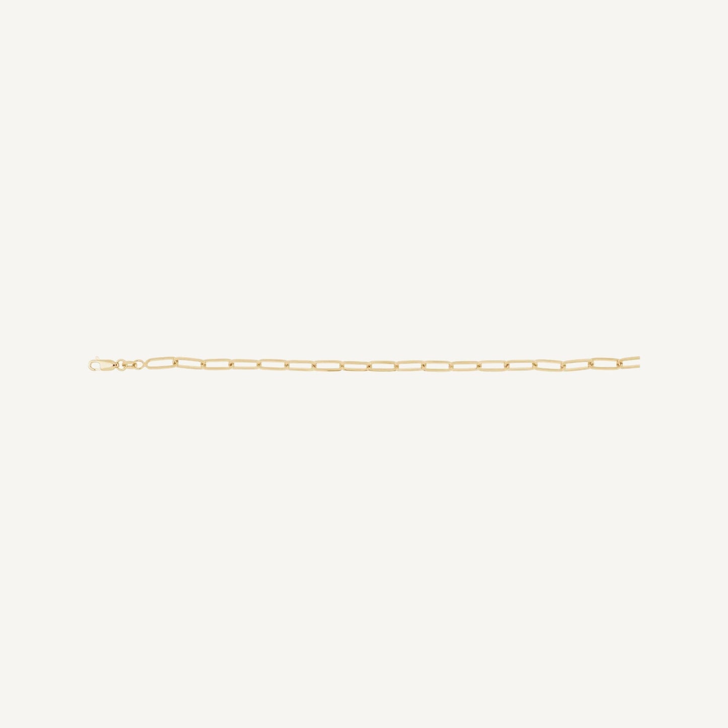 10K Yellow Gold Tempo Essential Paperclip Chain Necklace - lobster clasp detail
