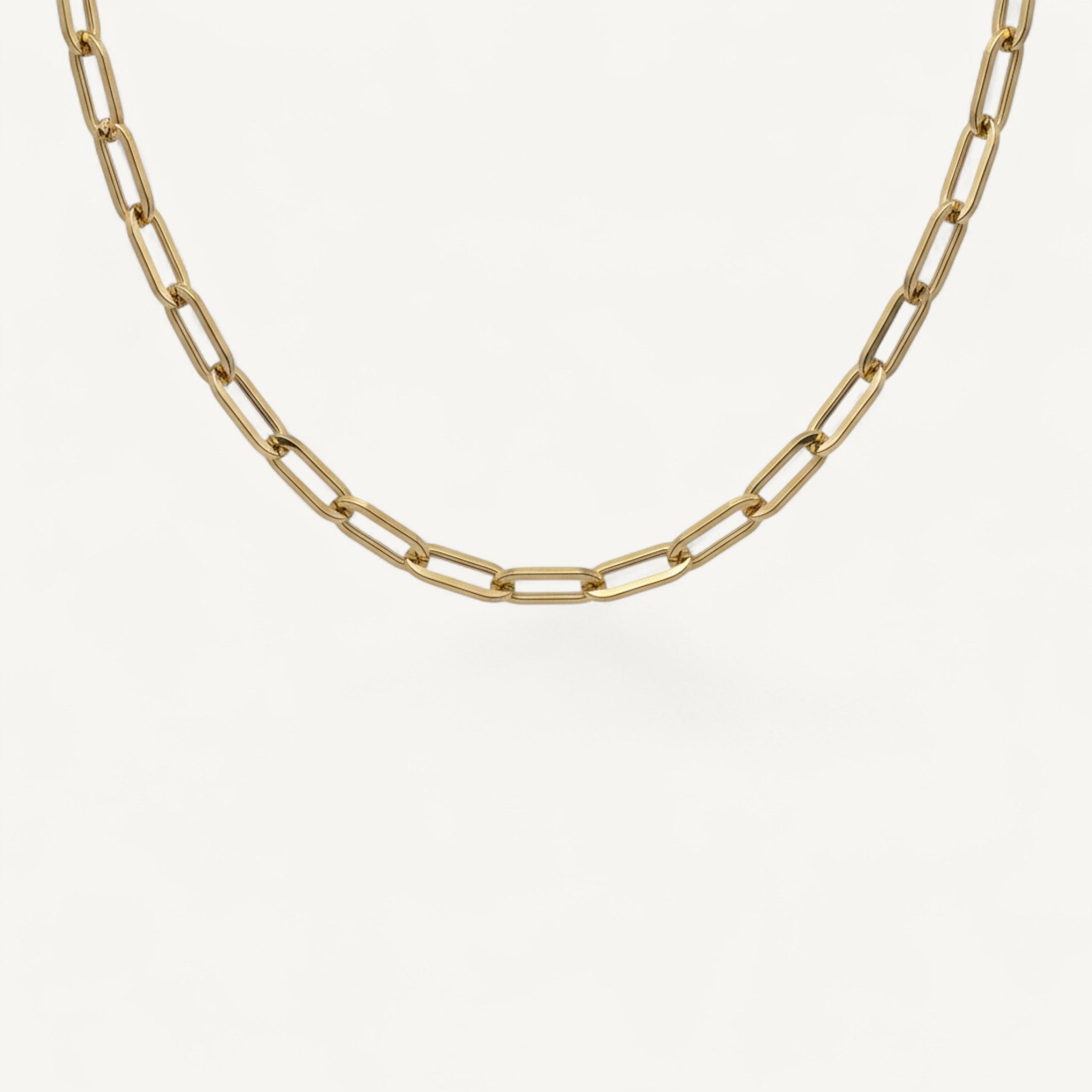 Men's 10K Yellow Gold Tempo Prominent Paperclip Chain Necklace (20–26")