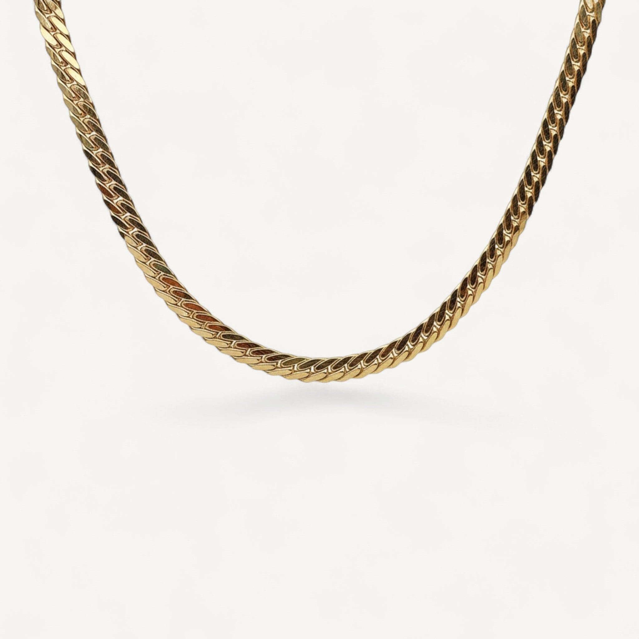 Men's 10K Yellow Gold Veritas Majestic Curb Chain Necklace - 8.2mm rounded curb link