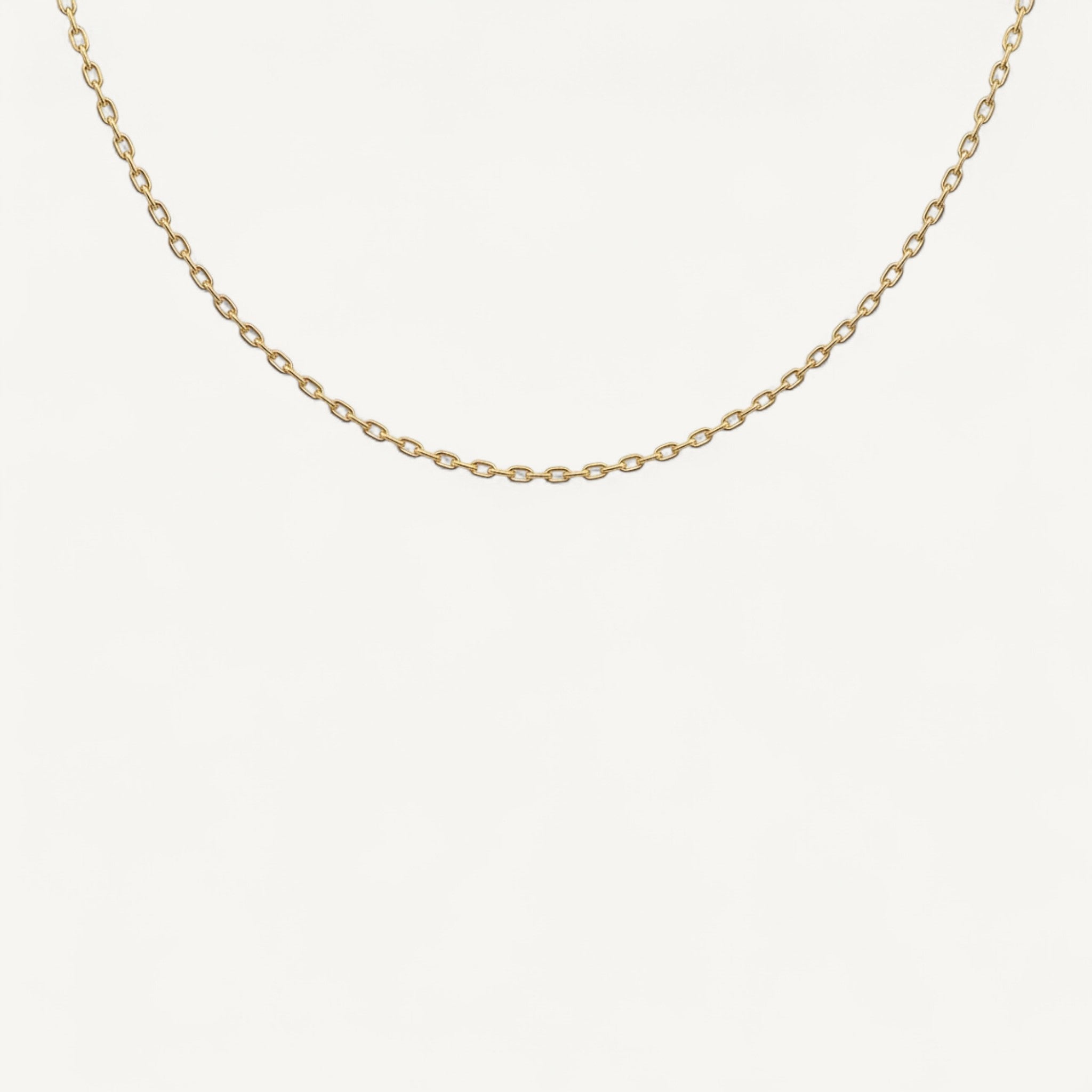 10K Yellow Gold Vero Graceful Oval Cable Chain Necklace - 2.7mm oval links