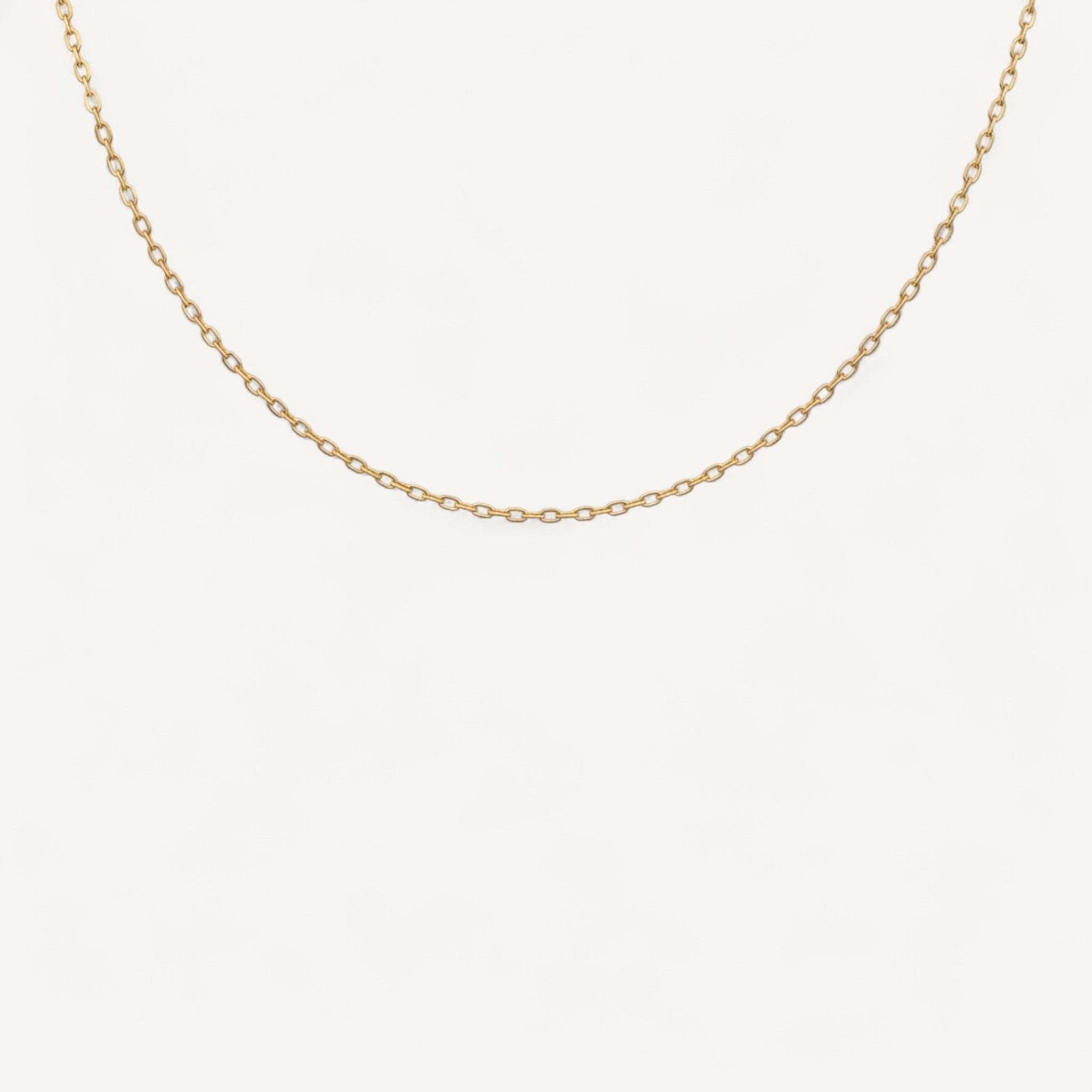 10K Yellow Gold Vero Petite Oval Cable Chain Necklace - 1.7mm oval links