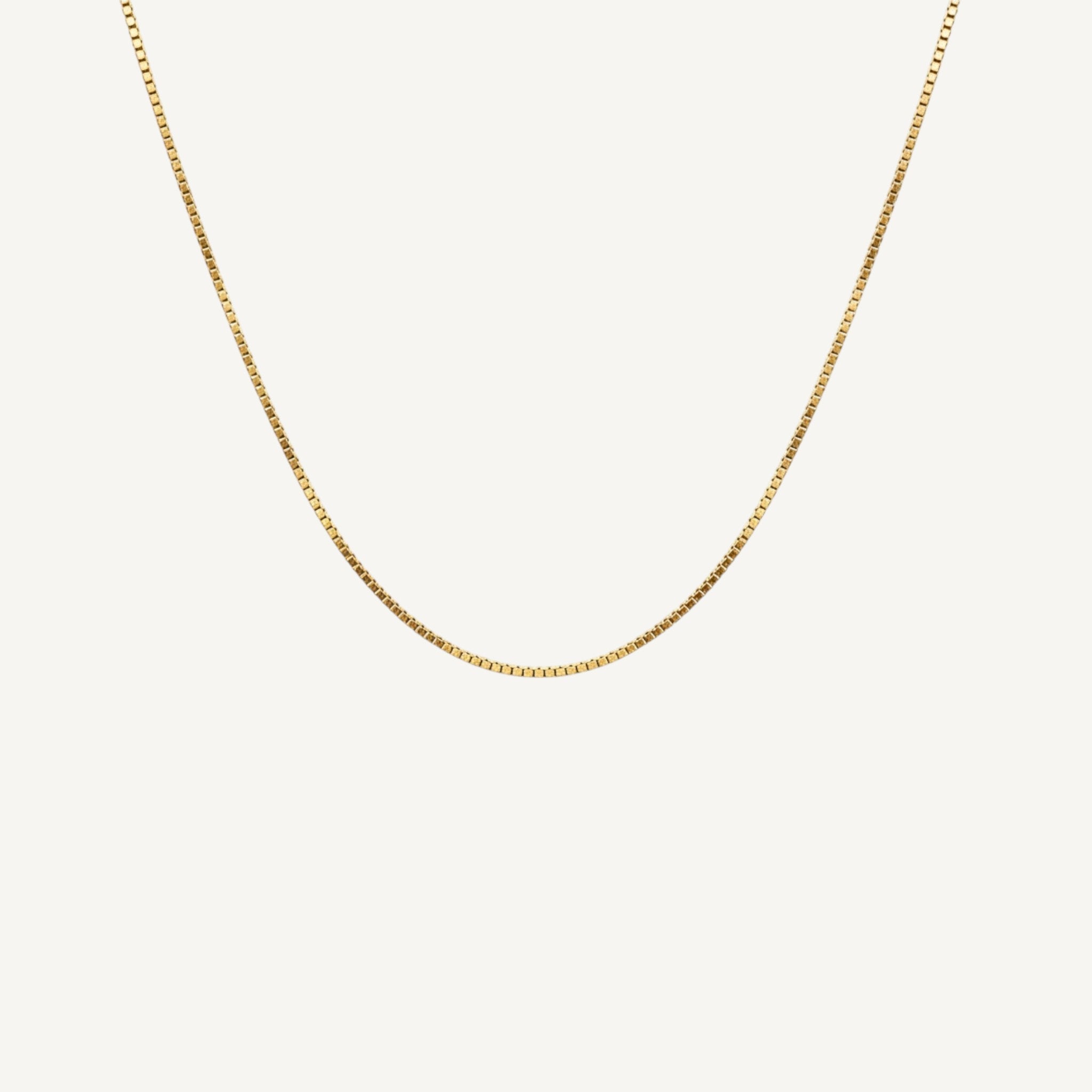 10K Yellow Gold Verve Petite Box Chain Necklace - 1.8mm Venetian chain