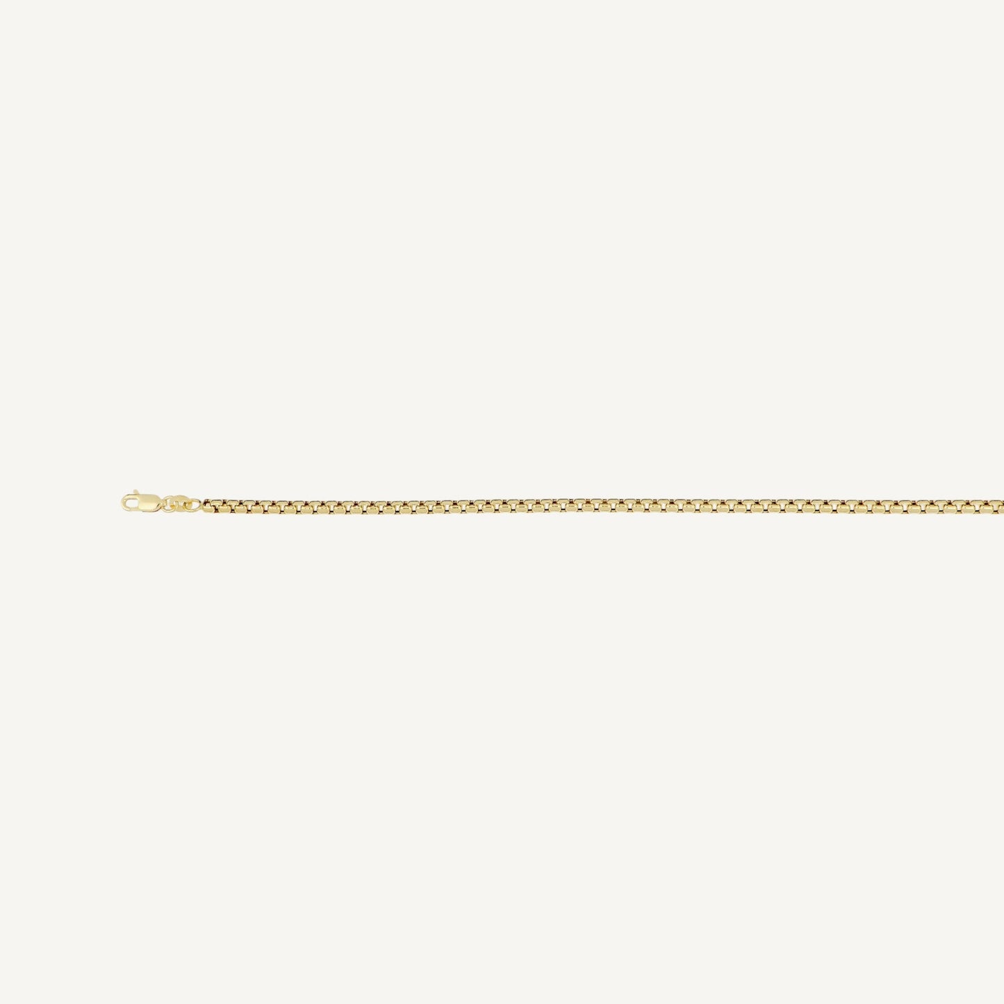 10K Yellow Gold Verve Timeless Box Chain Necklace - lobster clasp detail