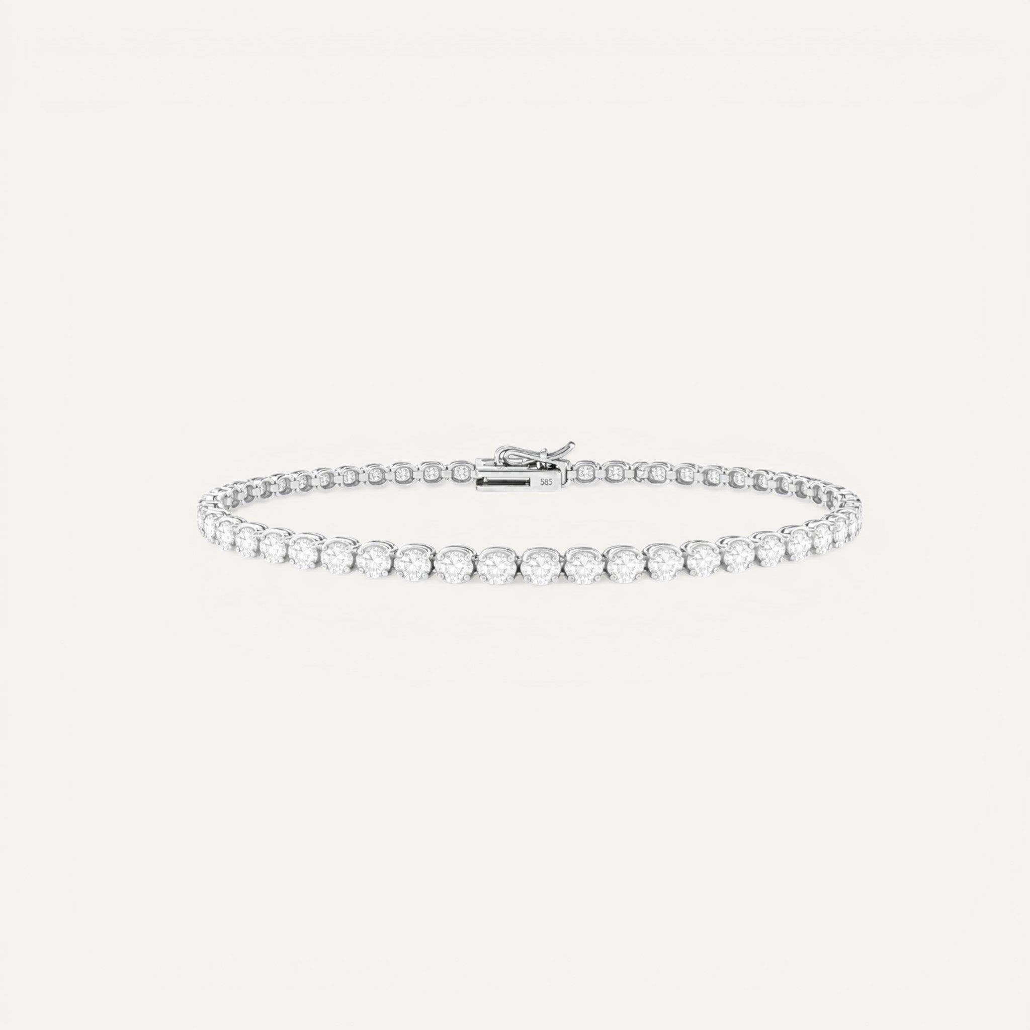 14K White Gold Crownline Tennis Bracelet - Bold size with 6.5 ct tw lab-grown diamonds in crown-inspired setting
