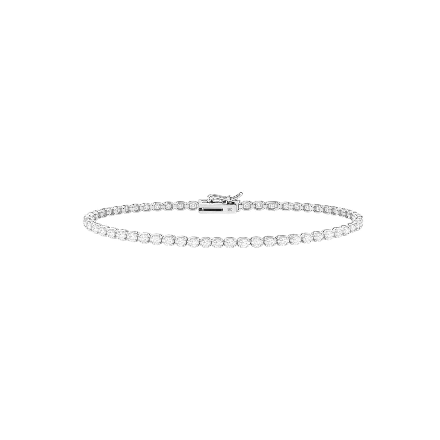 14K White Gold Crownline Tennis Bracelet - Classic size with 4-4.5 ct tw diamonds in crown-inspired setting