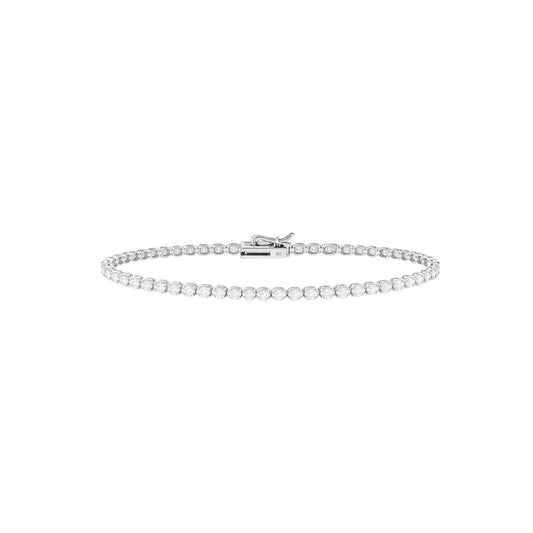 14K White Gold Crownline Tennis Bracelet - Classic size with 4-4.5 ct tw diamonds in crown-inspired setting
