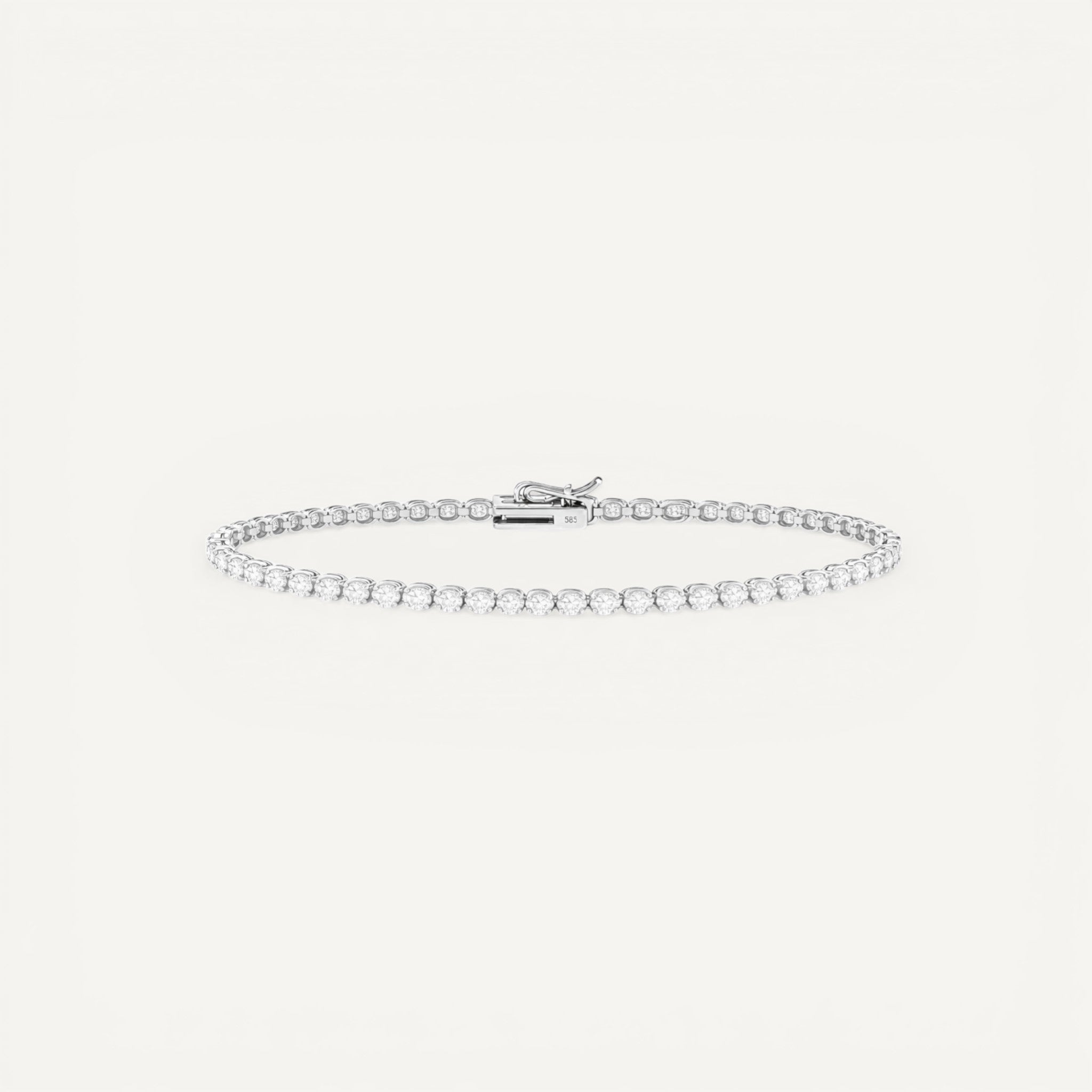 14K White Gold Crownline Tennis Bracelet - Classic size with 4-4.5 ct tw diamonds in crown-inspired setting