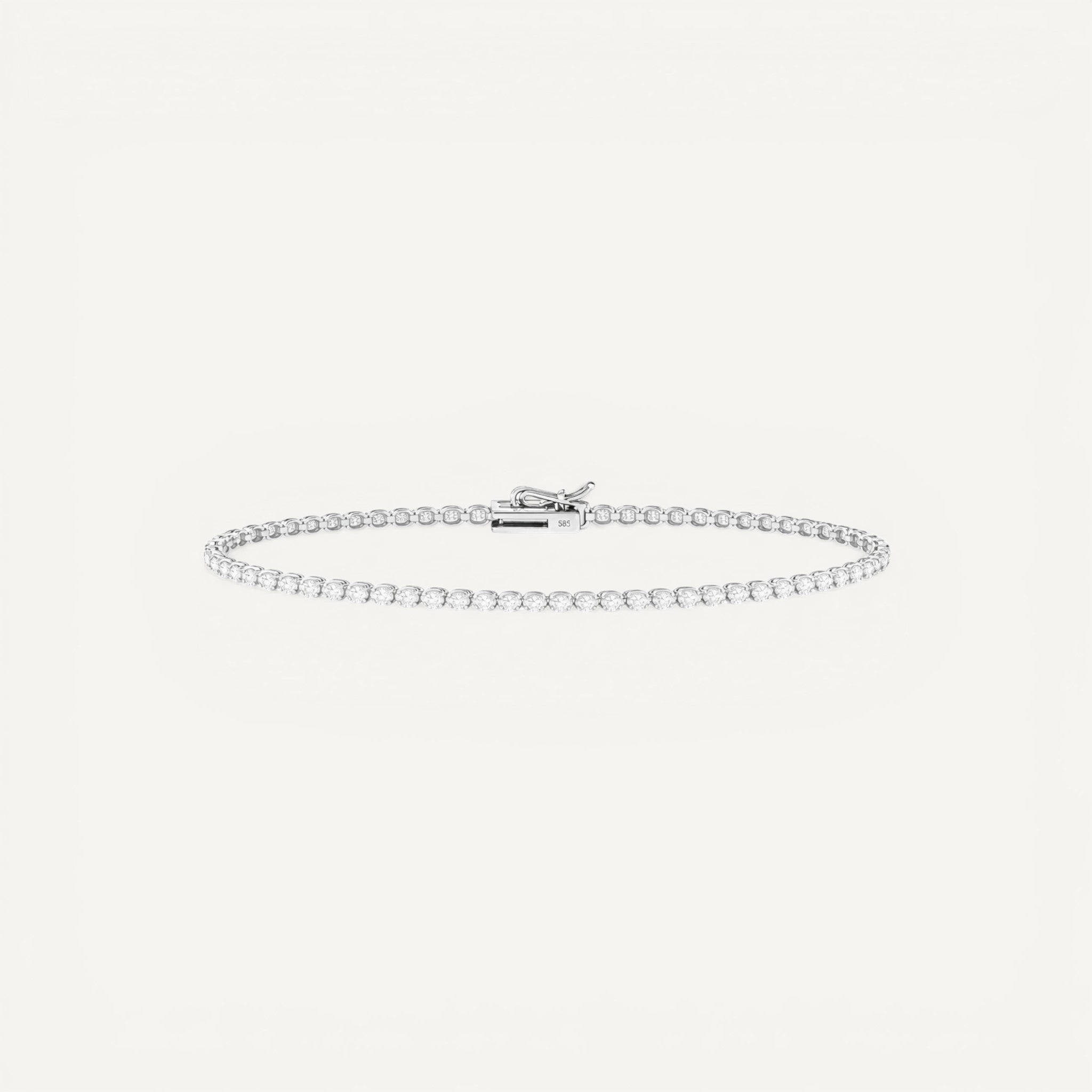 14K White Gold Crownline Tennis Bracelet - Petite size with 2-3 ct tw diamonds in crown-inspired setting