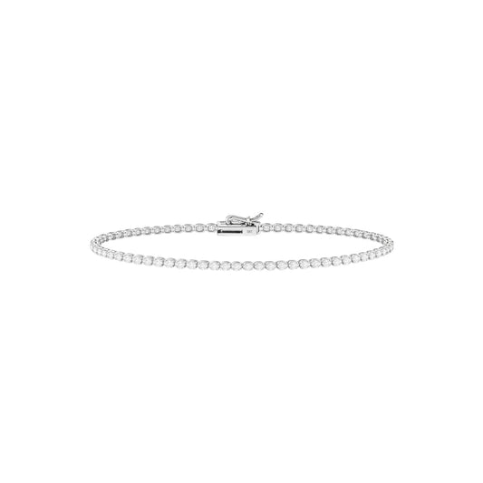 14K White Gold Crownline Tennis Bracelet - Petite size with 2-3 ct tw diamonds in crown-inspired setting