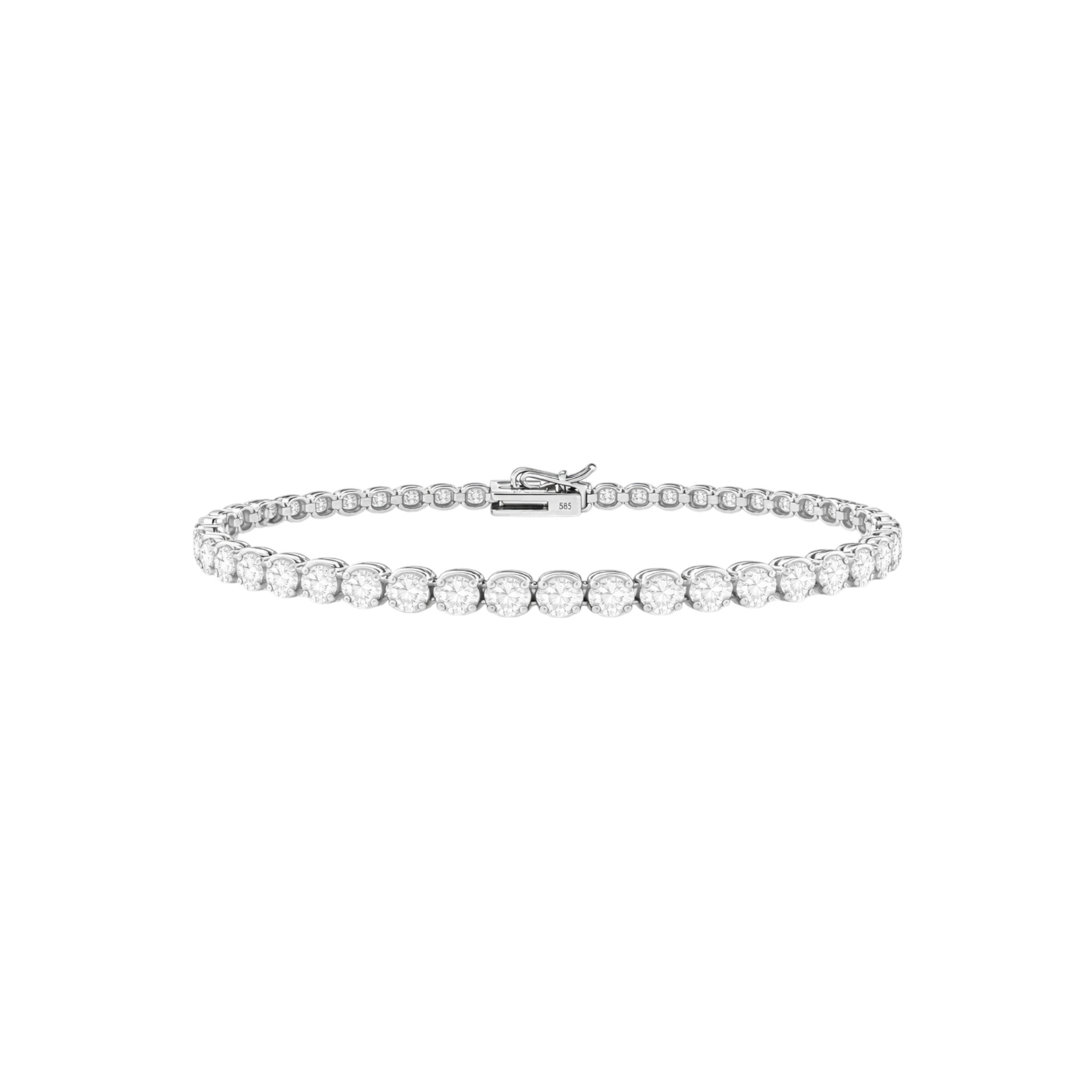 14K White Gold Crownline Tennis Bracelet - Statement size with 7 ct tw lab-grown diamonds in crown-inspired setting