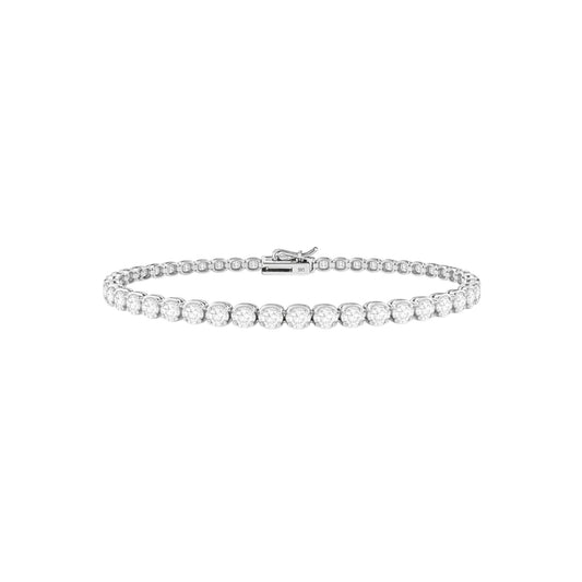 14K White Gold Crownline Tennis Bracelet - Statement size with 7 ct tw lab-grown diamonds in crown-inspired setting