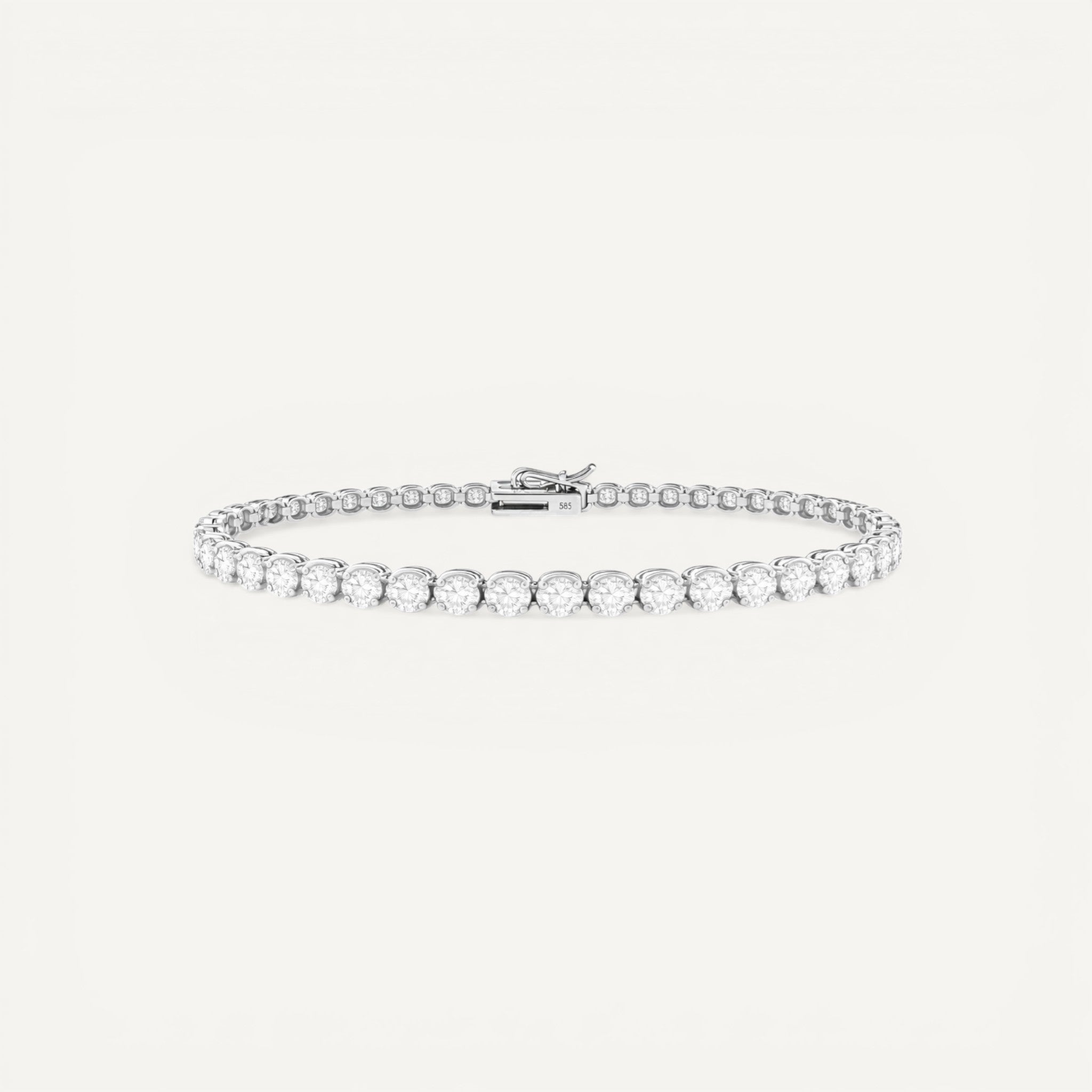 14K White Gold Crownline Tennis Bracelet - Statement size with 7 ct tw lab-grown diamonds in crown-inspired setting