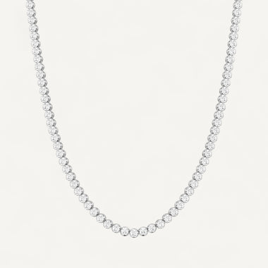 14K White Gold Crownline Tennis Necklace - Bold (15 ct tw)