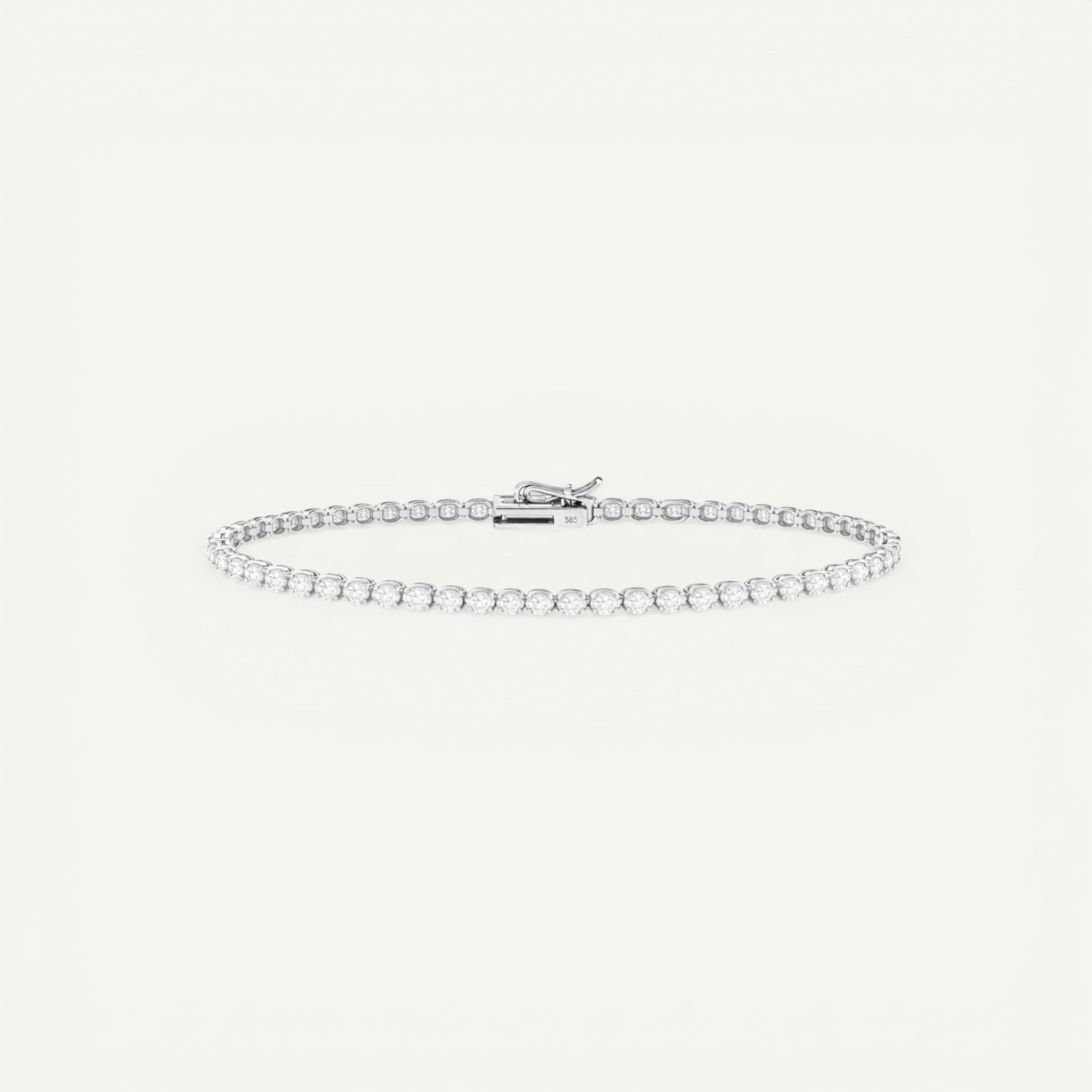 14K White Gold Heritage Prong Tennis Bracelet - Classic size with 5-7 ct tw diamonds in four-prong setting