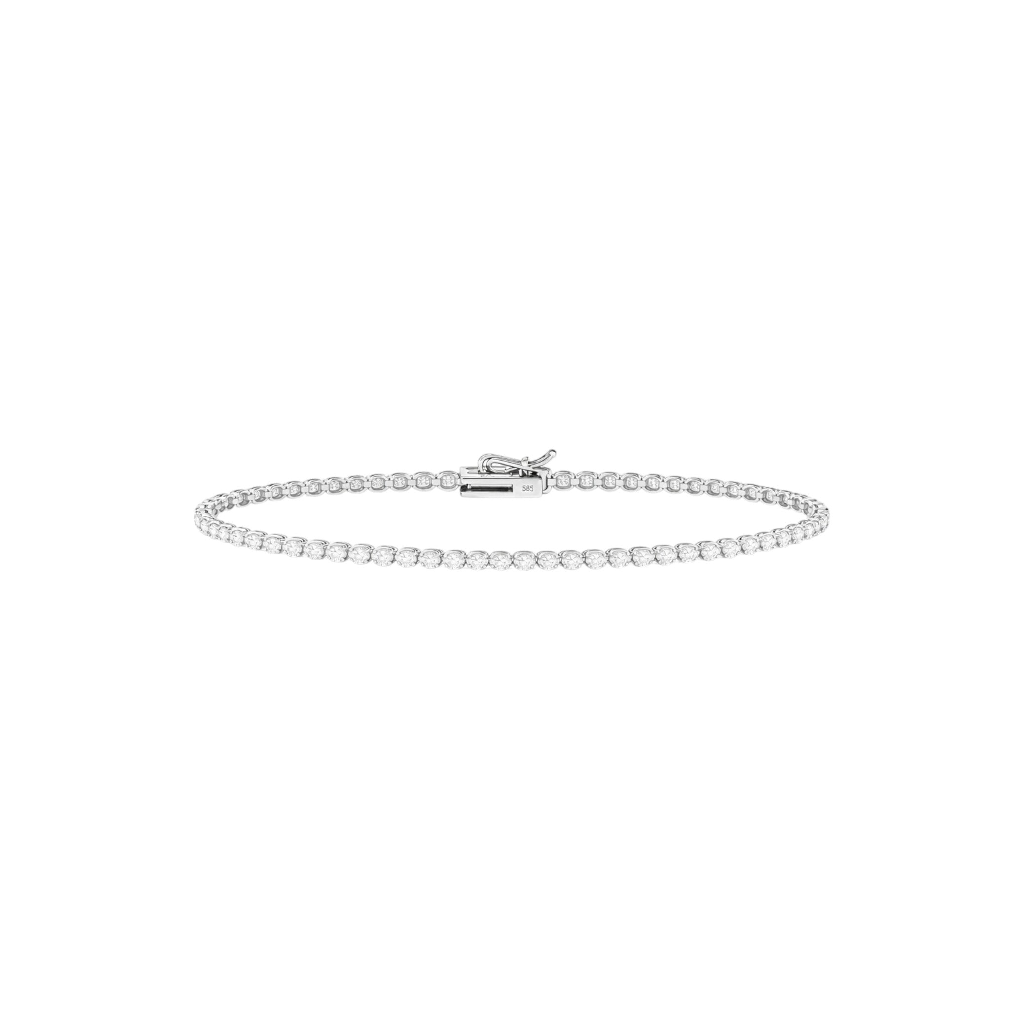 14K White Gold Heritage Prong Tennis Bracelet - Petite size with 2.5-4 ct tw diamonds in four-prong setting