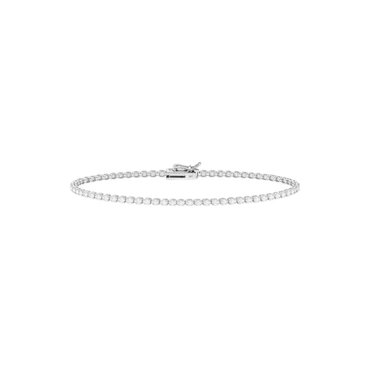 14K White Gold Heritage Prong Tennis Bracelet - Petite size with 2.5-4 ct tw diamonds in four-prong setting