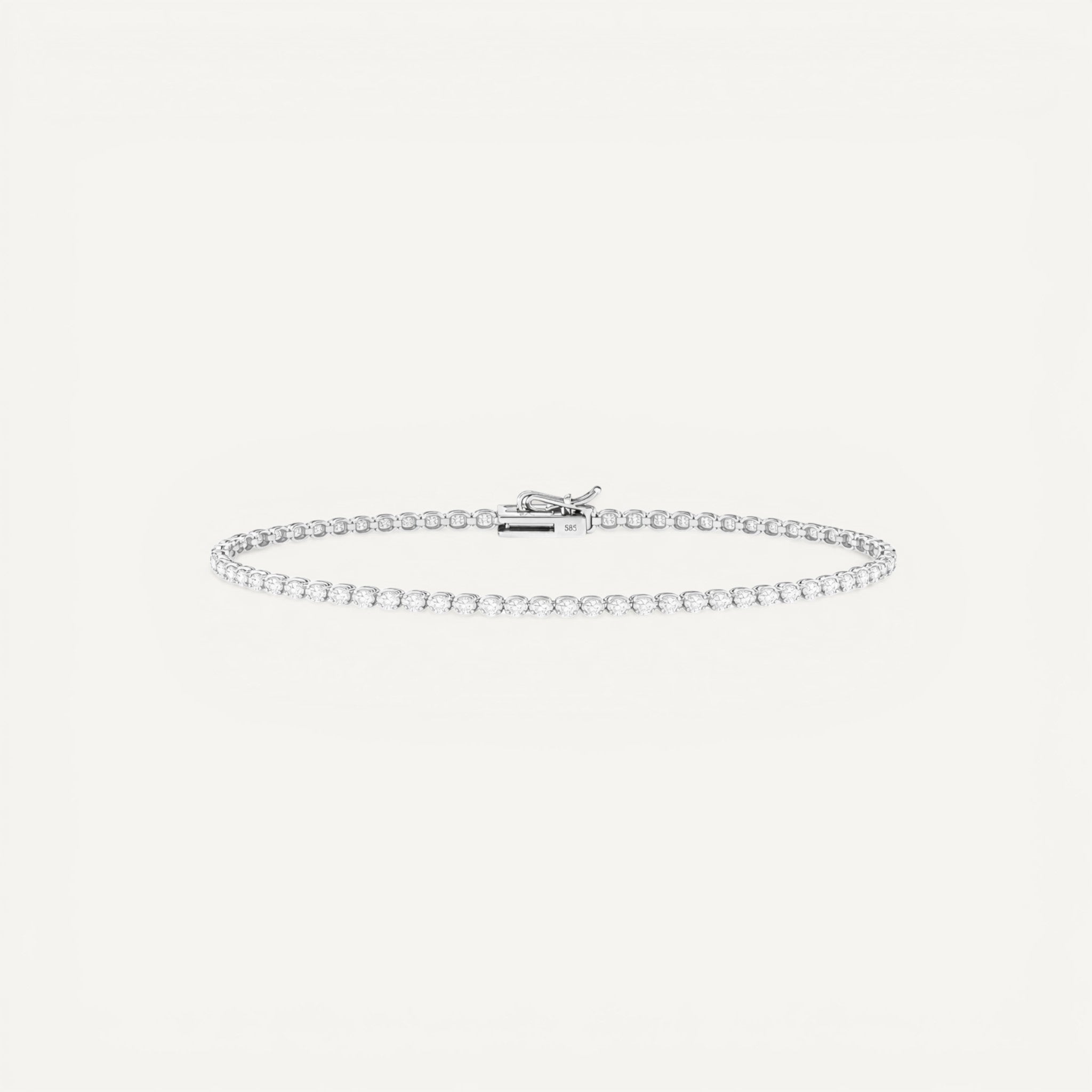 14K White Gold Heritage Prong Tennis Bracelet - Petite size with 2.5-4 ct tw diamonds in four-prong setting