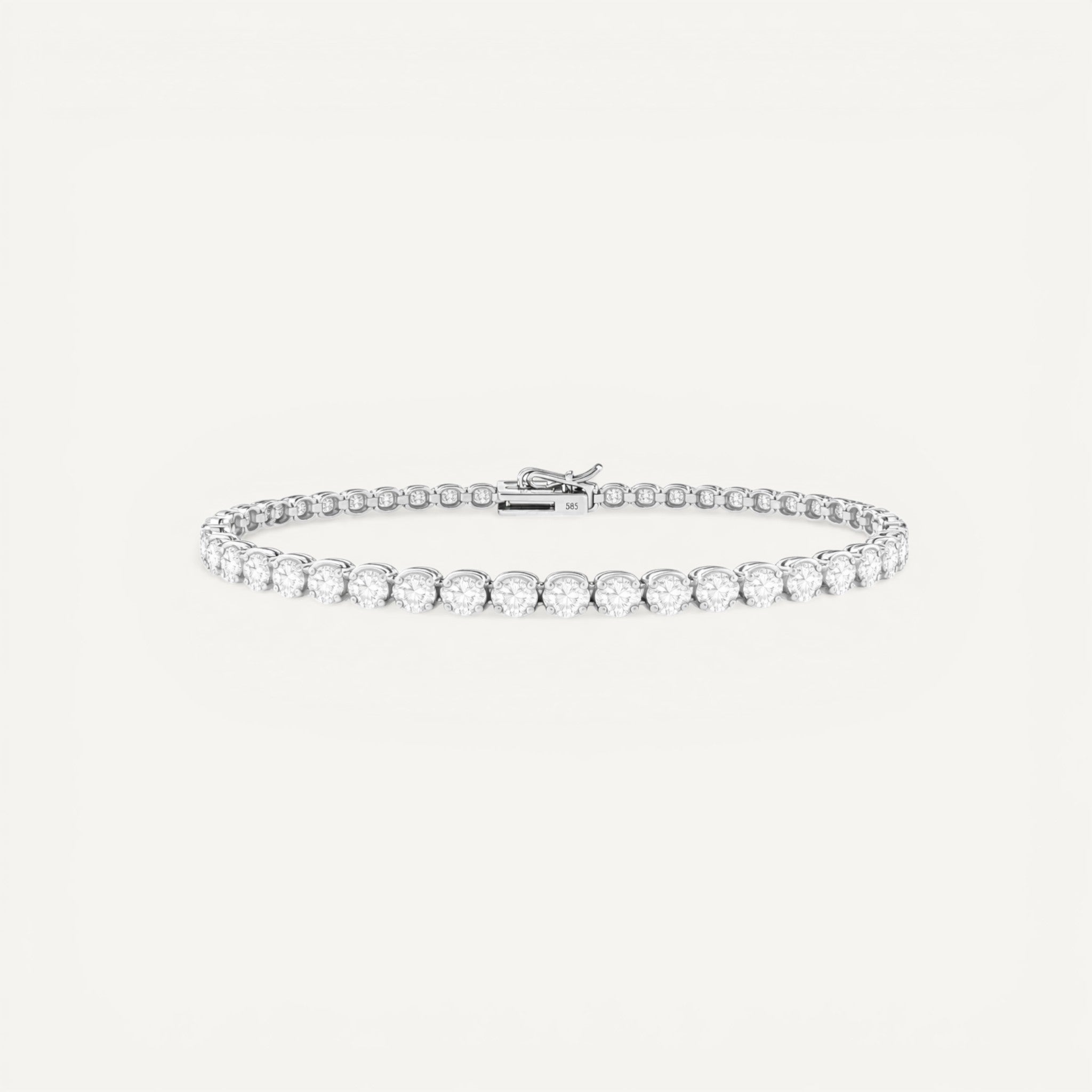 14K White Gold Heritage Prong Tennis Bracelet - Statement size with 9 ct tw lab-grown diamonds in four-prong setting