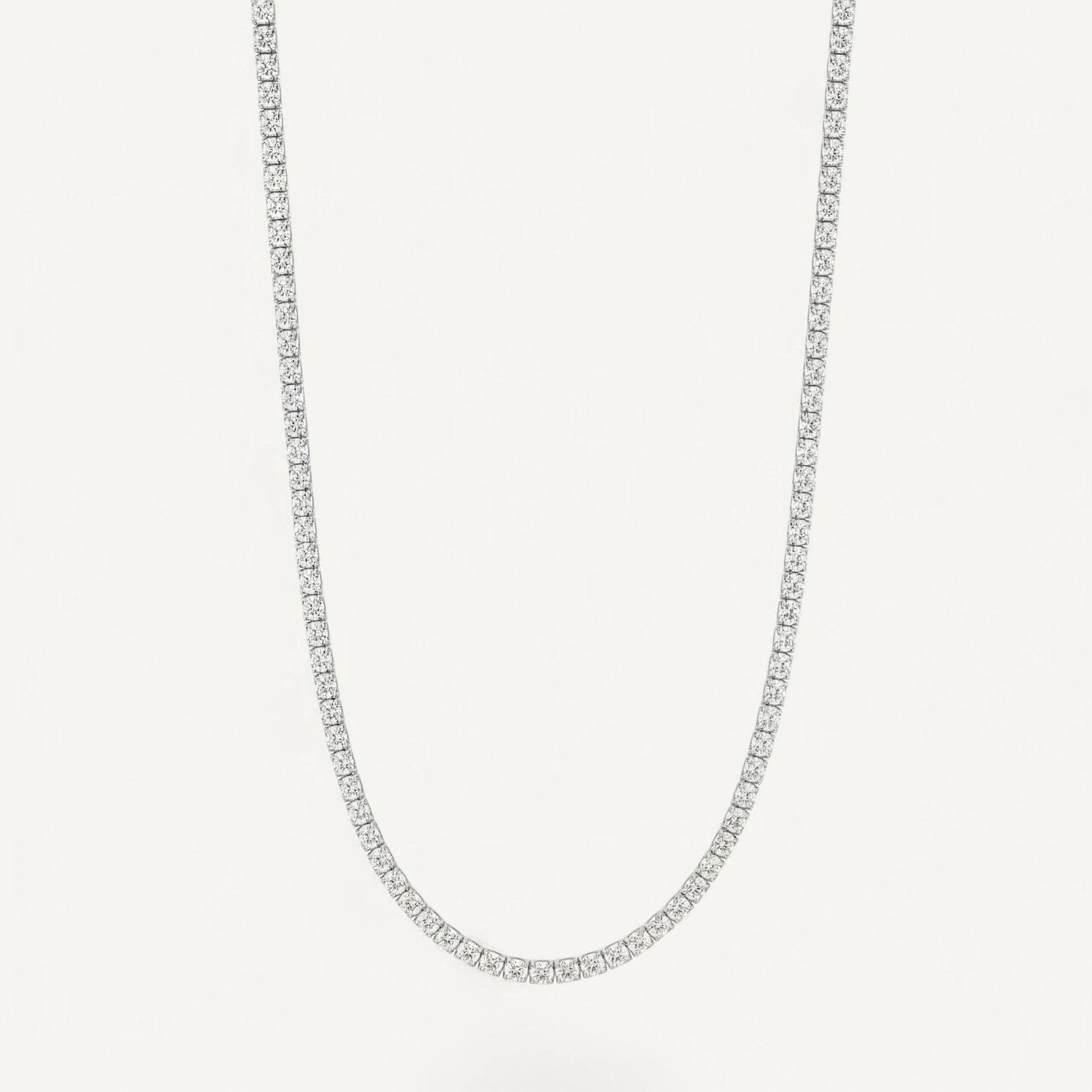 14K White Gold Heritage Prong Diamond Tennis Necklace - Petite 6-10 ct tw in four-prong setting