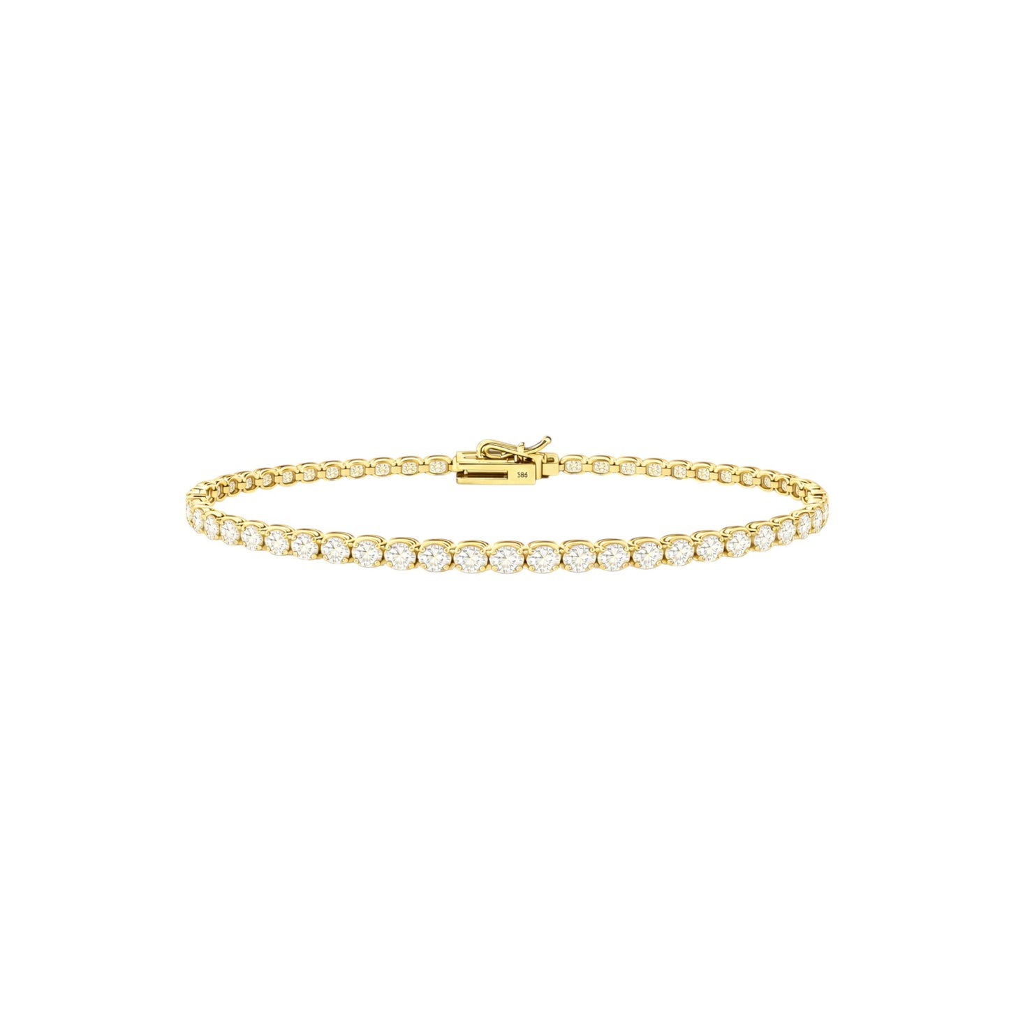 14K Yellow Gold Crownline Tennis Bracelet - Bold size with 6.5 ct tw lab-grown diamonds in crown-inspired setting