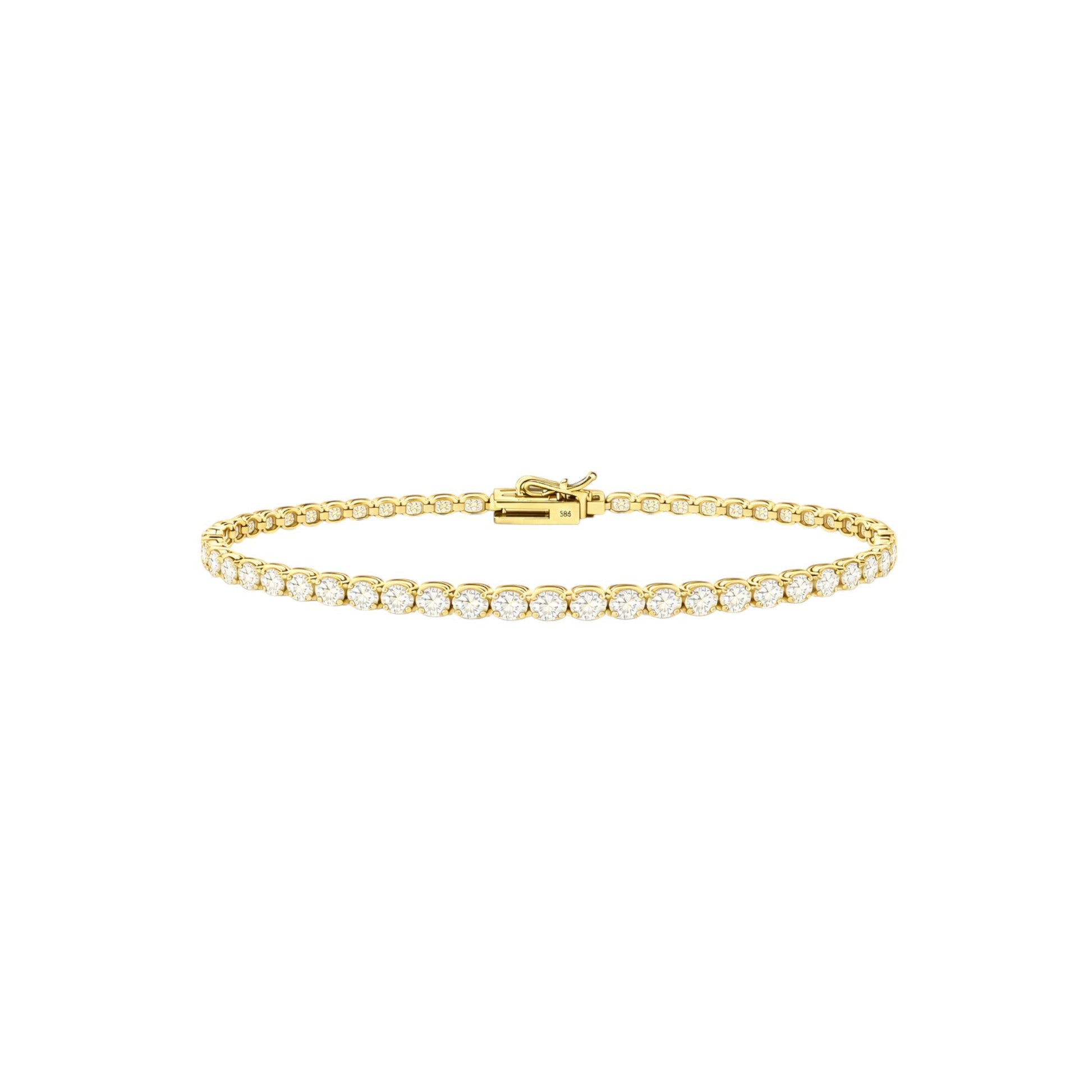 14K Yellow Gold Crownline Tennis Bracelet - Bold size with 6.5 ct tw lab-grown diamonds in crown-inspired setting