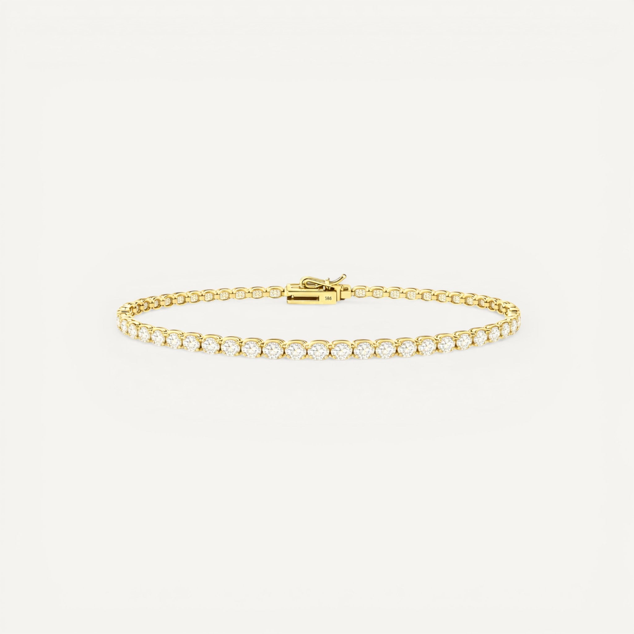14K Yellow Gold Crownline Tennis Bracelet - Bold size with 6.5 ct tw lab-grown diamonds in crown-inspired setting