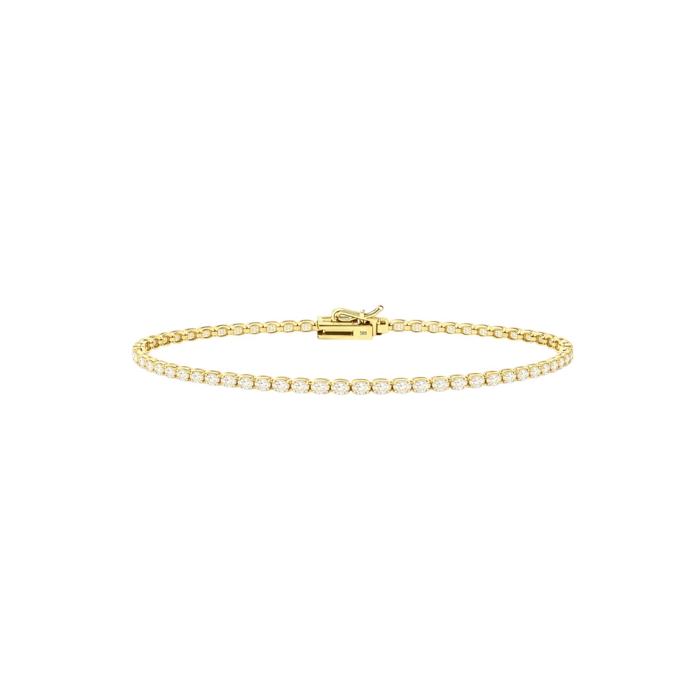 14K Yellow Gold Crownline Tennis Bracelet - Classic size with 4-4.5 ct tw diamonds in crown-inspired setting