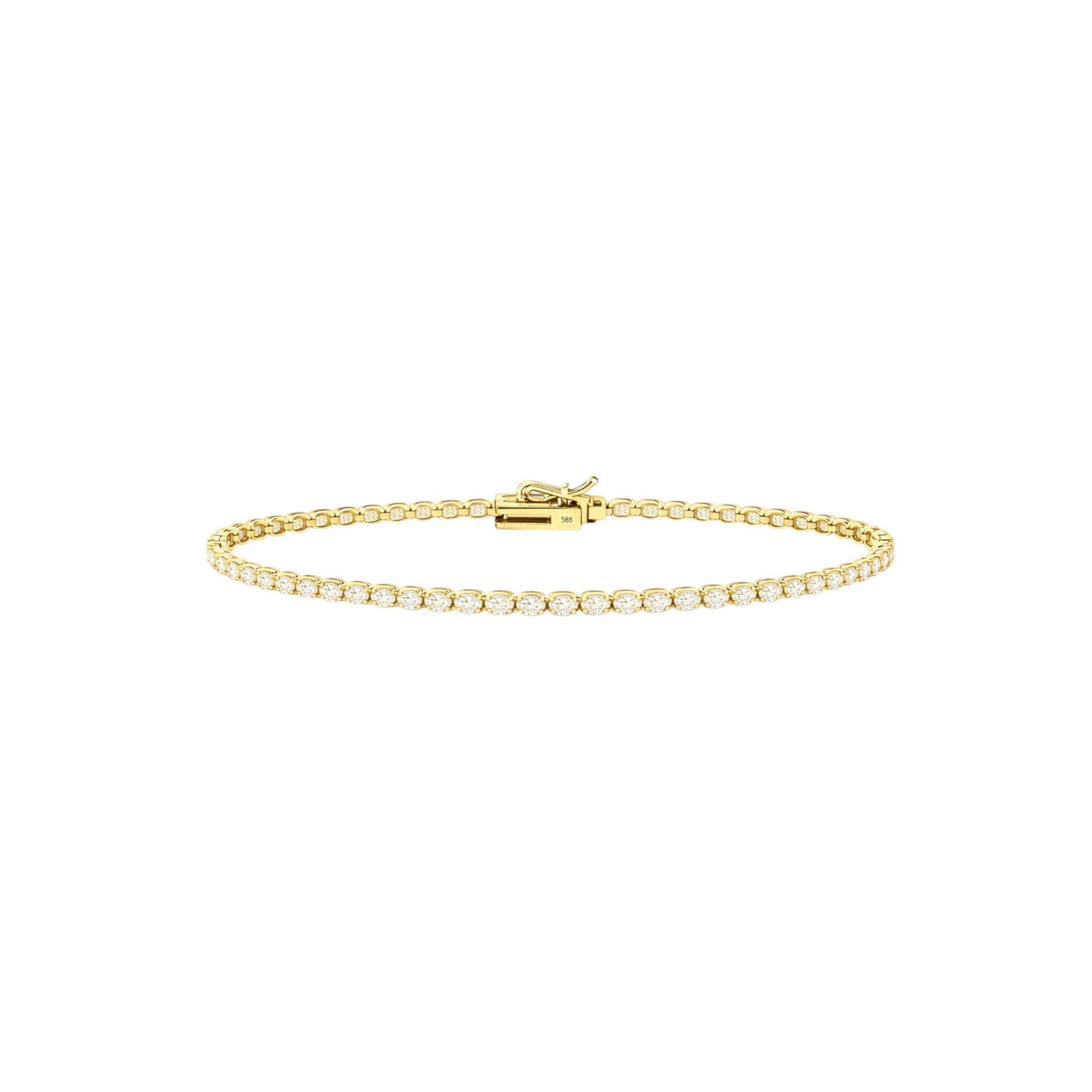 14K Yellow Gold Crownline Tennis Bracelet - Classic size with 4-4.5 ct tw diamonds in crown-inspired setting