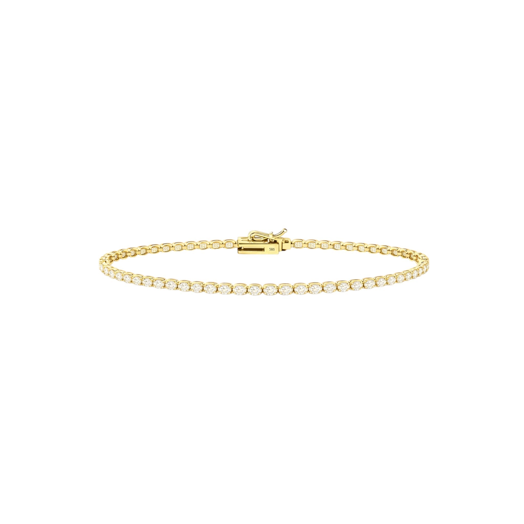14K Yellow Gold Crownline Tennis Bracelet - Classic size with 4-4.5 ct tw diamonds in crown-inspired setting