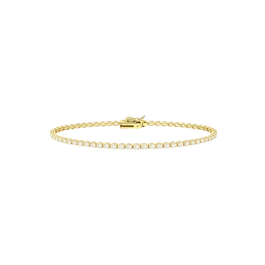 14K Yellow Gold Crownline Tennis Bracelet - Classic size with 4-4.5 ct tw diamonds in crown-inspired setting