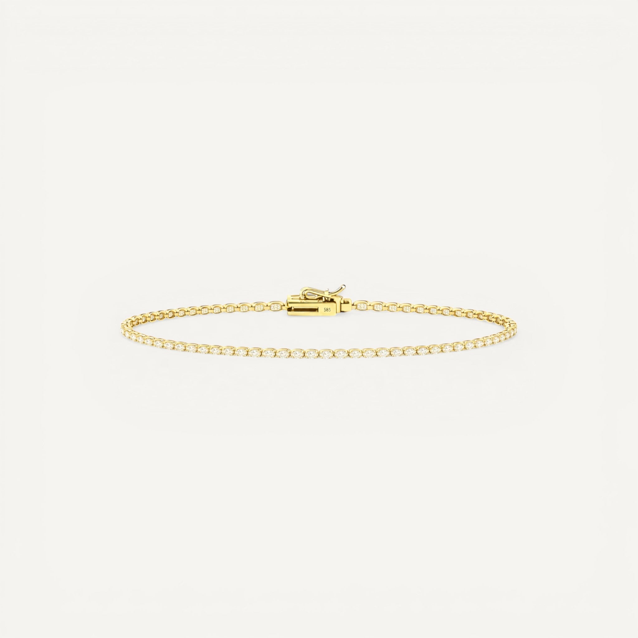 14K Yellow Gold Crownline Tennis Bracelet - Petite size with 2-3 ct tw diamonds in crown-inspired setting