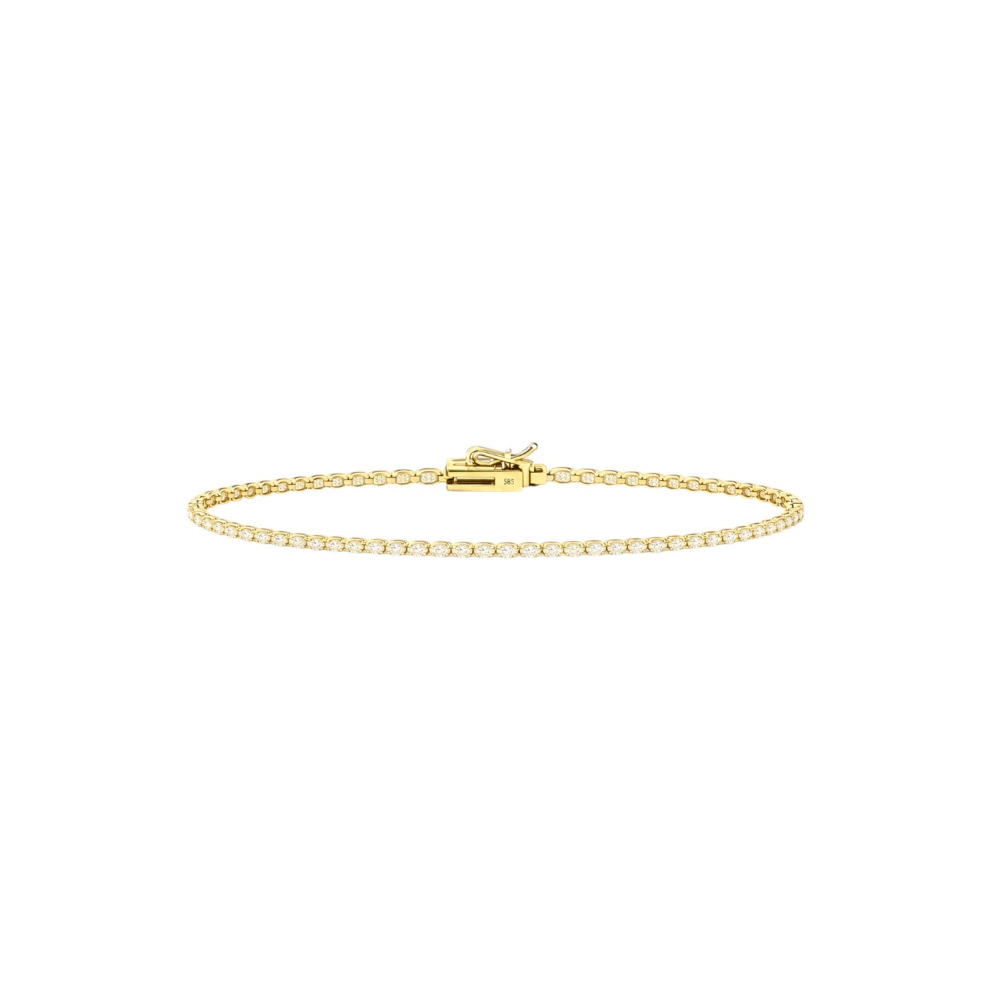 14K Yellow Gold Crownline Tennis Bracelet - Petite size with 2-3 ct tw diamonds in crown-inspired setting