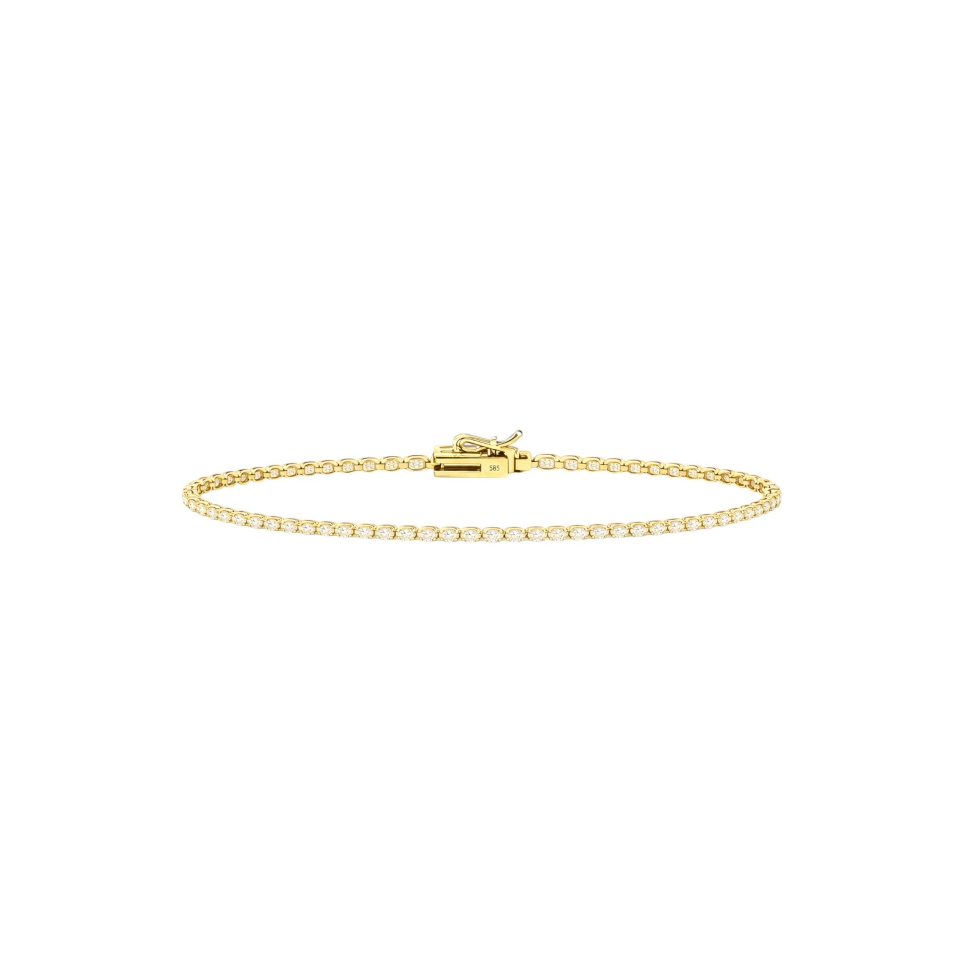 14K Yellow Gold Crownline Tennis Bracelet - Petite size with 2-3 ct tw diamonds in crown-inspired setting