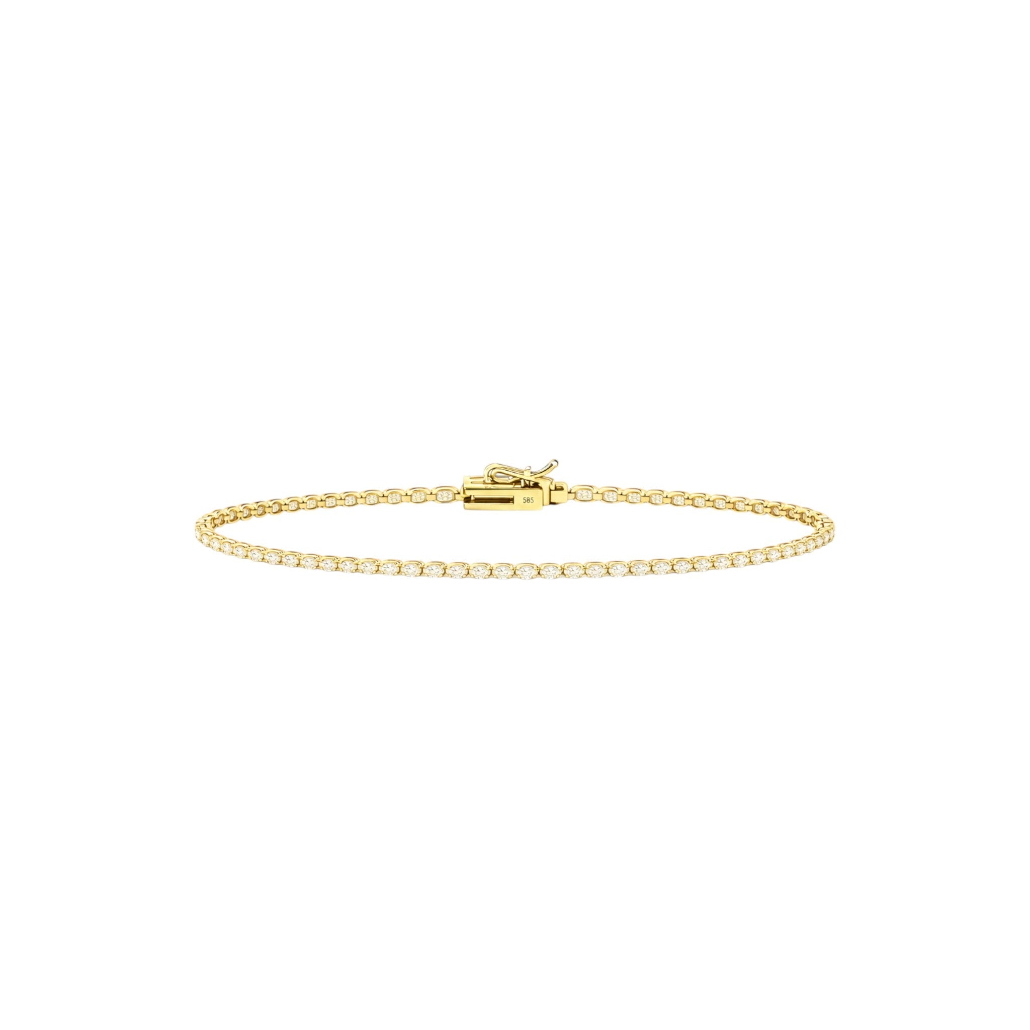 14K Yellow Gold Crownline Tennis Bracelet - Petite size with 2-3 ct tw diamonds in crown-inspired setting