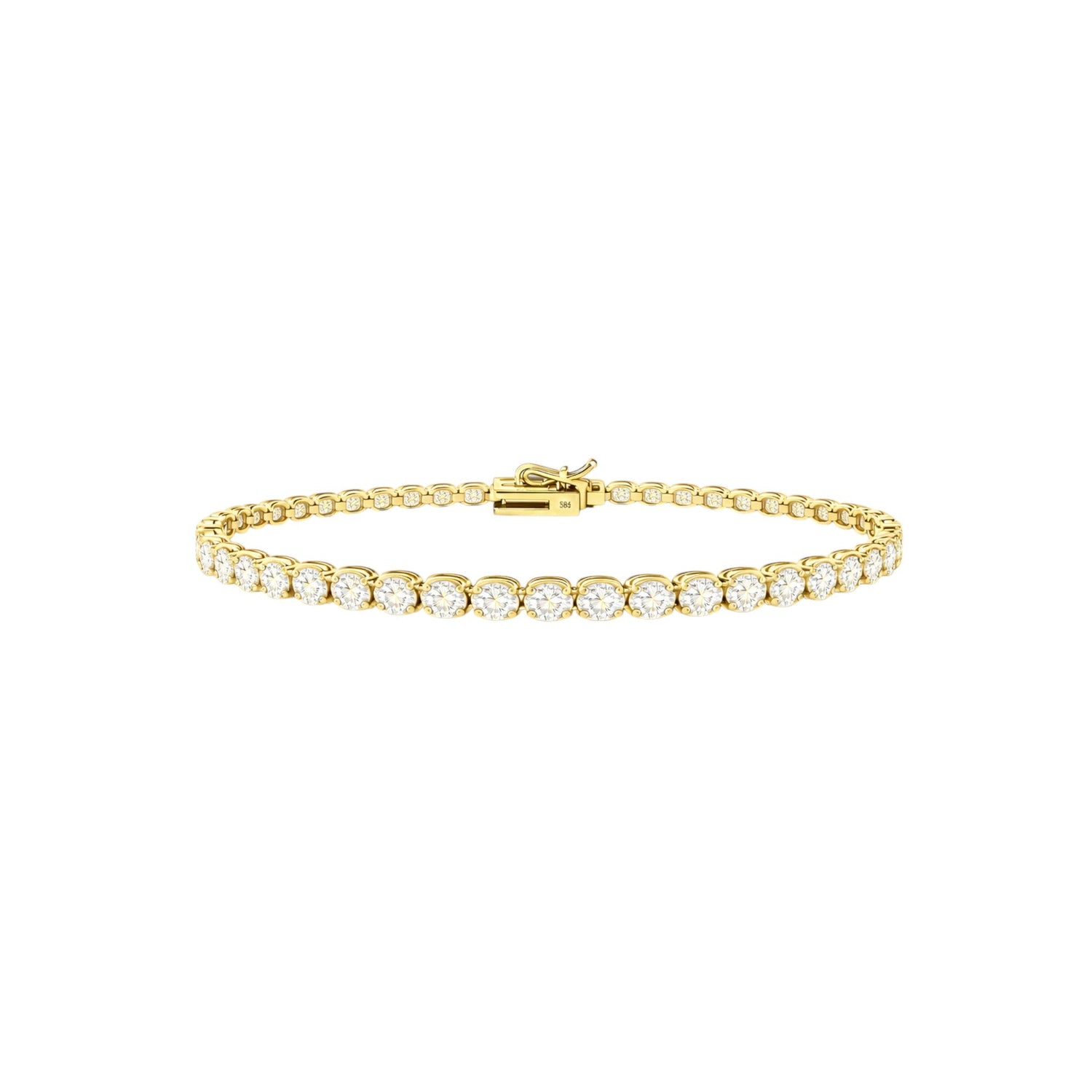 14K Yellow Gold Crownline Tennis Bracelet - Statement size with 7 ct tw lab-grown diamonds in crown-inspired setting