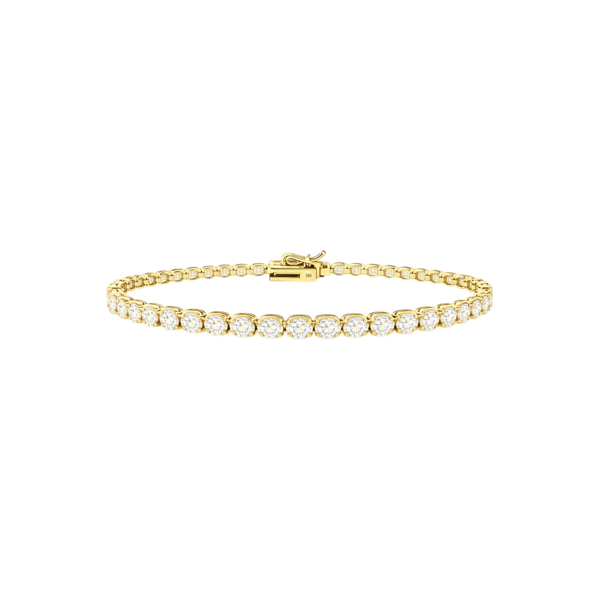 14K Yellow Gold Crownline Tennis Bracelet - Statement size with 7 ct tw lab-grown diamonds in crown-inspired setting